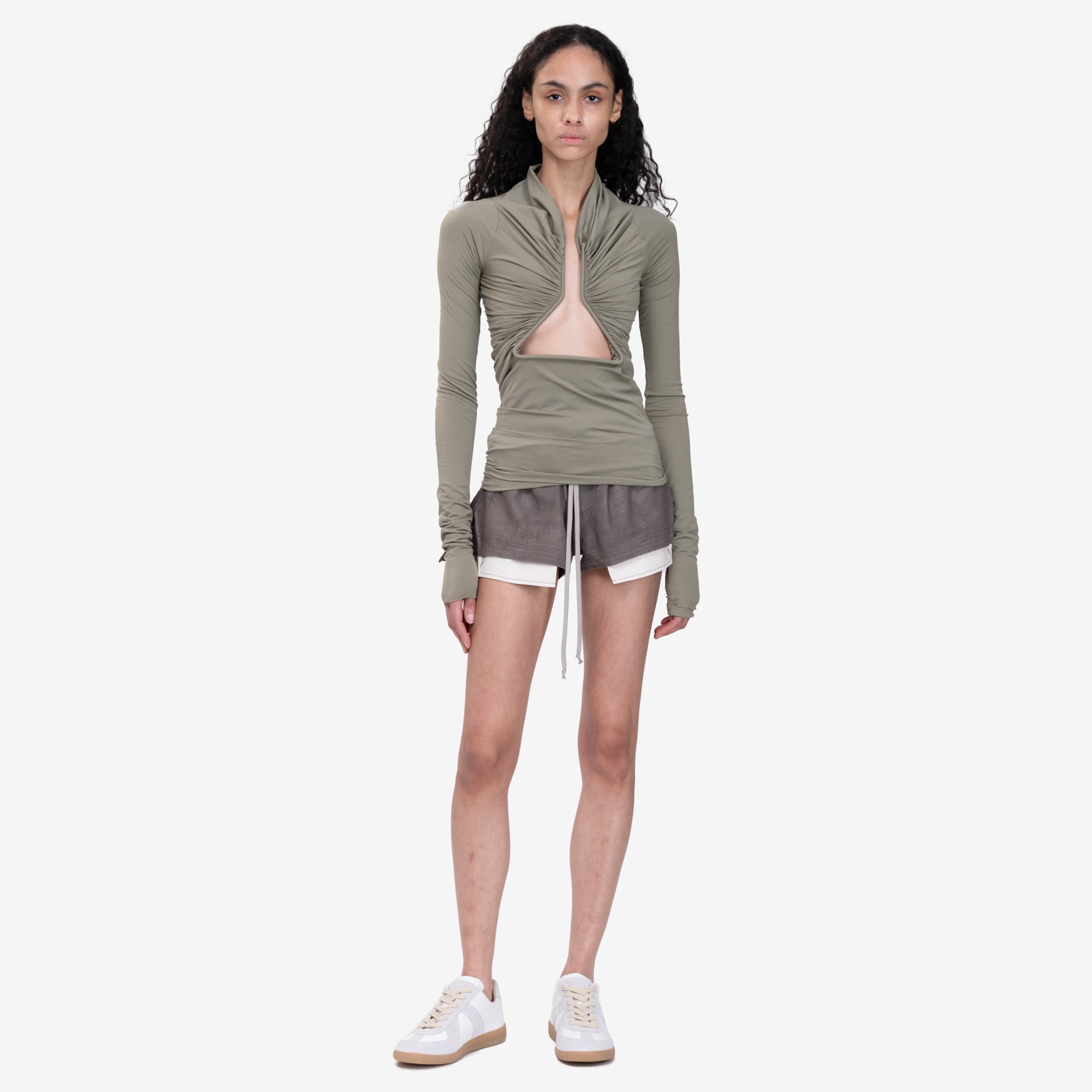 Rick Owens Womens Long Sleeve Prong Celadon Top Celadon - 2