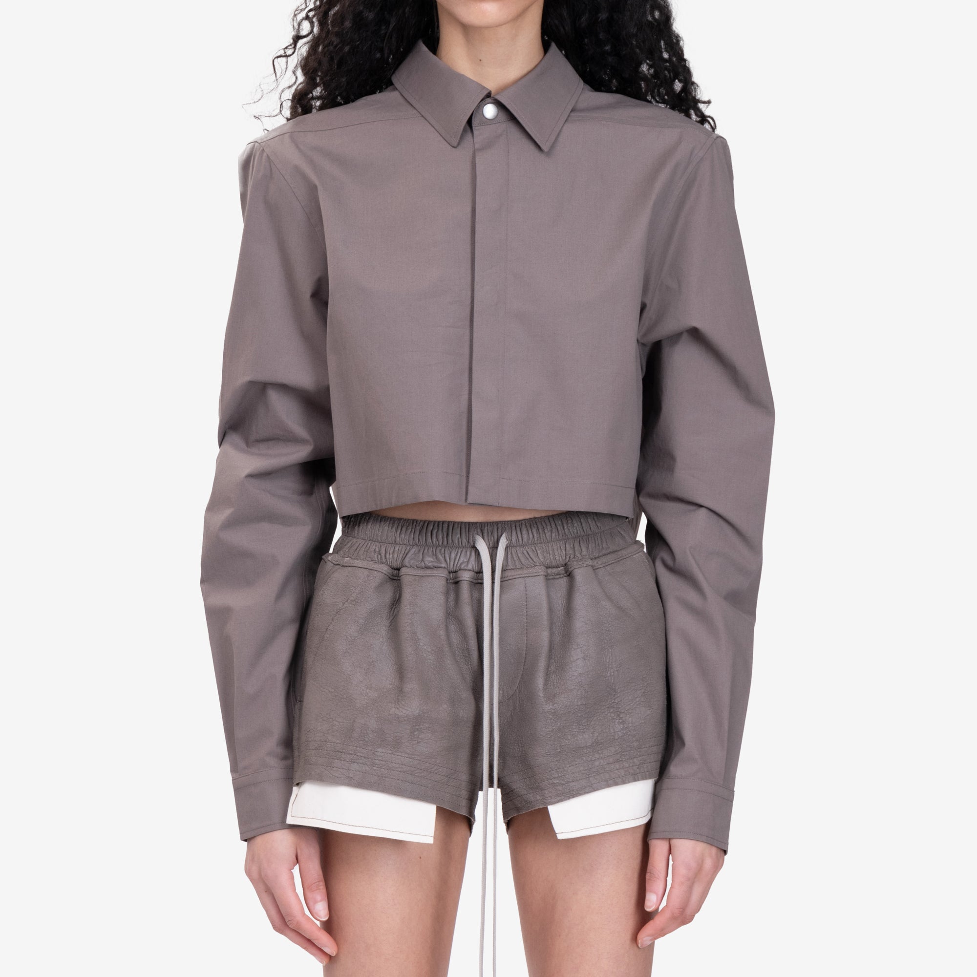 Rick Owens Unisex Cropped Outershirt Dust - 1