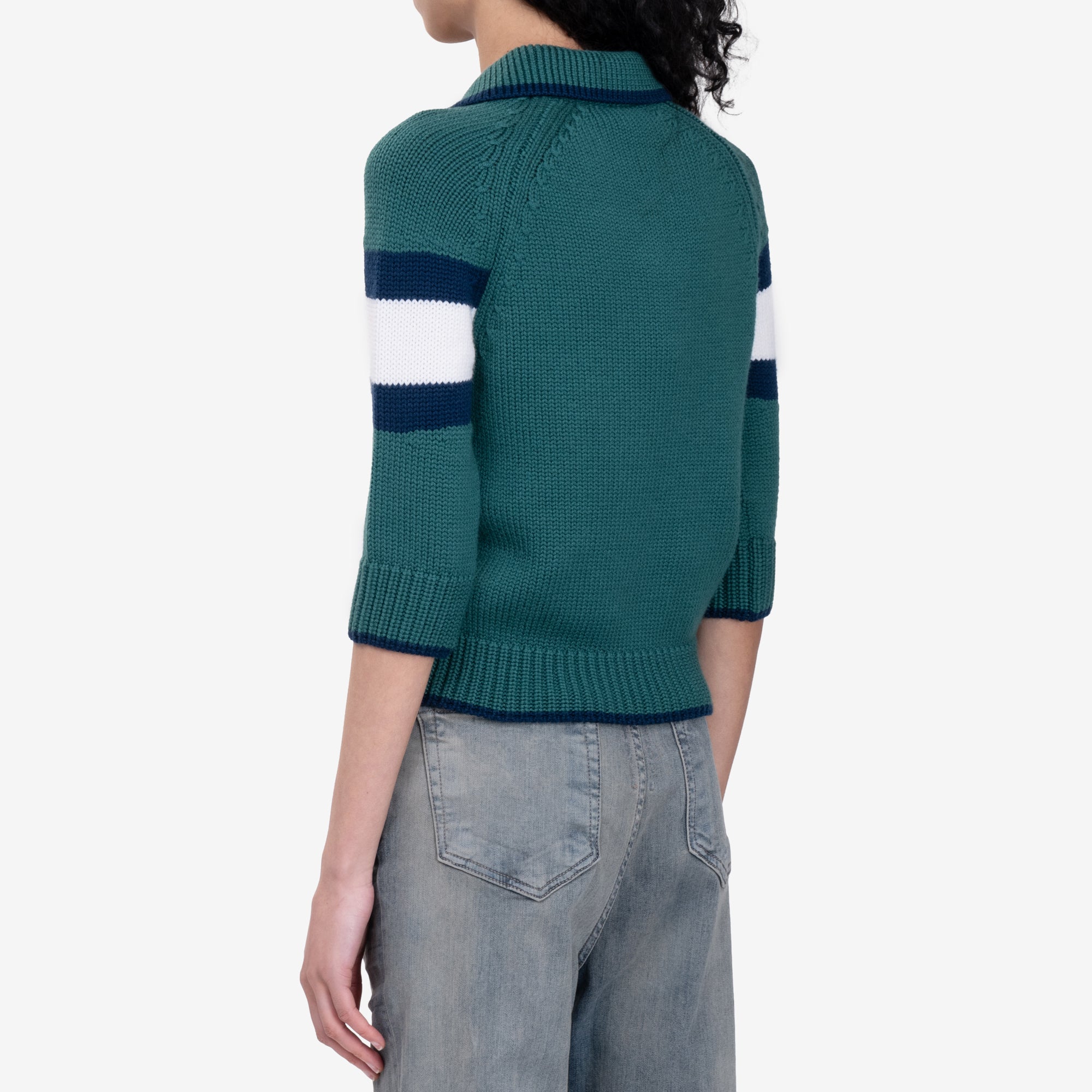 Casablanca Womens Colour Block Polo Green - 4