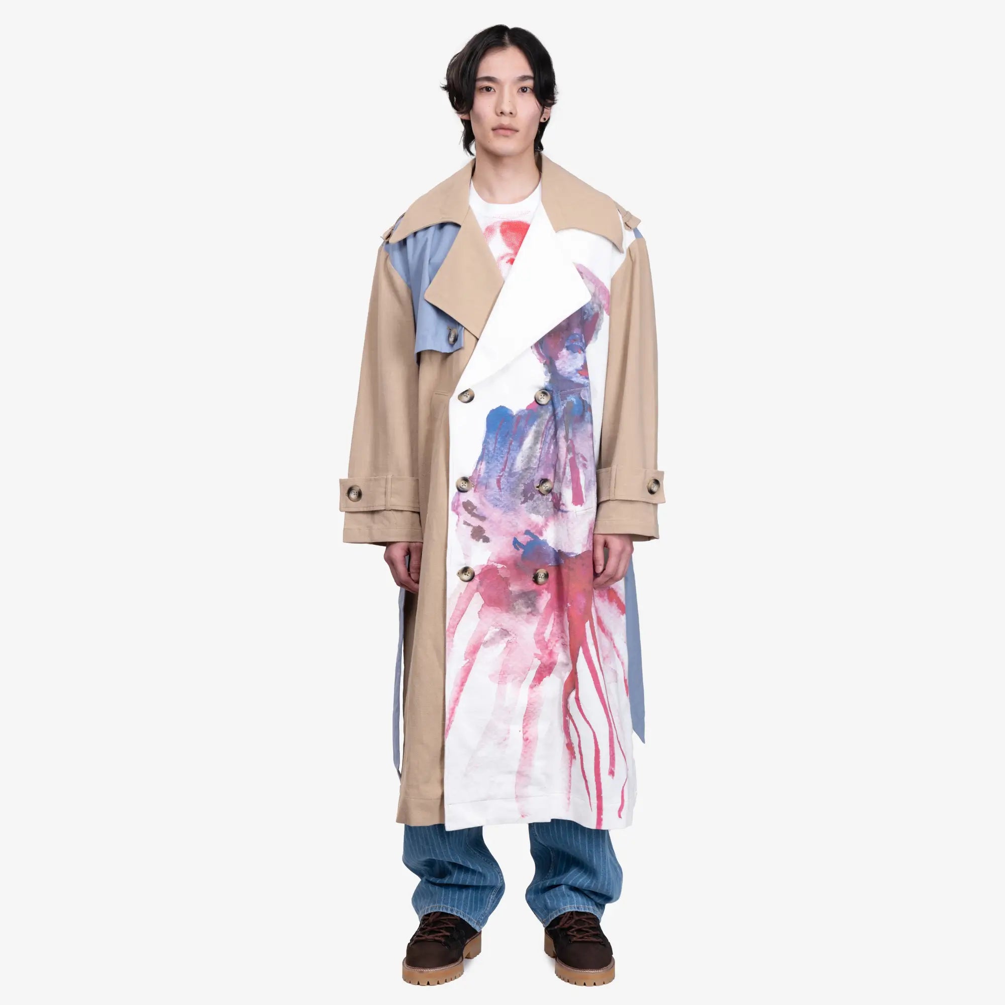 KidSuper Painted Girl Trench Coat Multi - 1