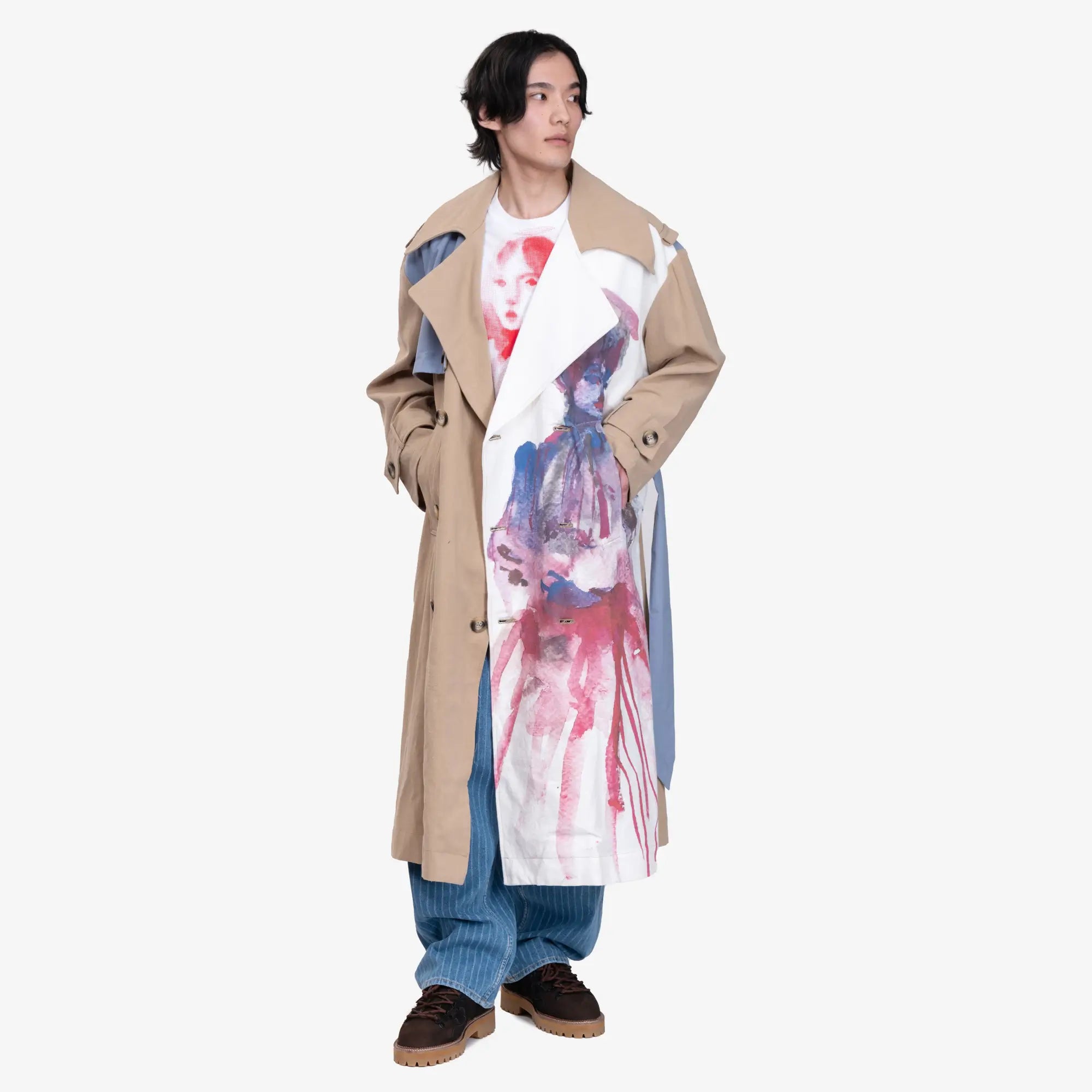 KidSuper Painted Girl Trench Coat Multi - 2