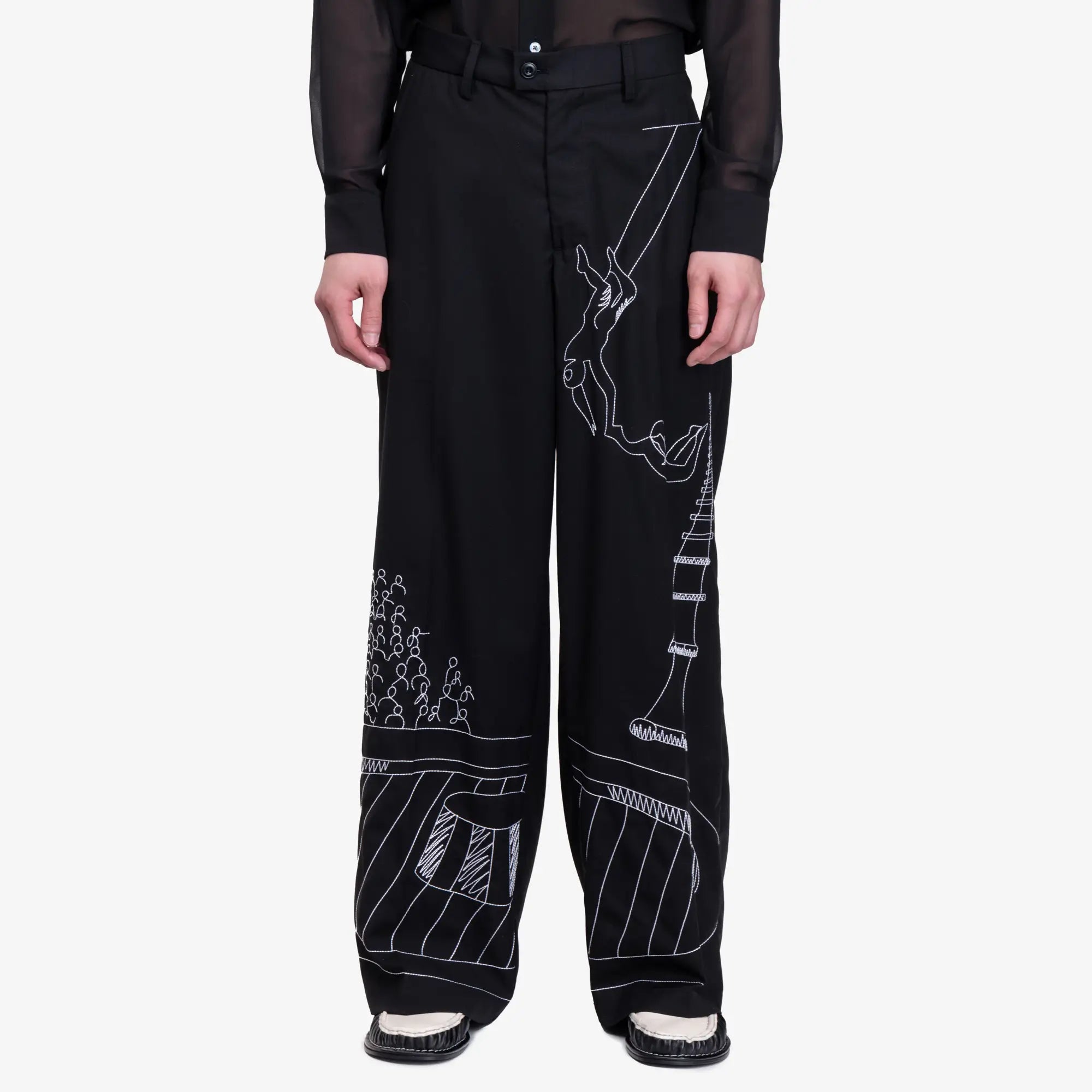 KidSuper Circus Sketch Baggy Pants Black - 1