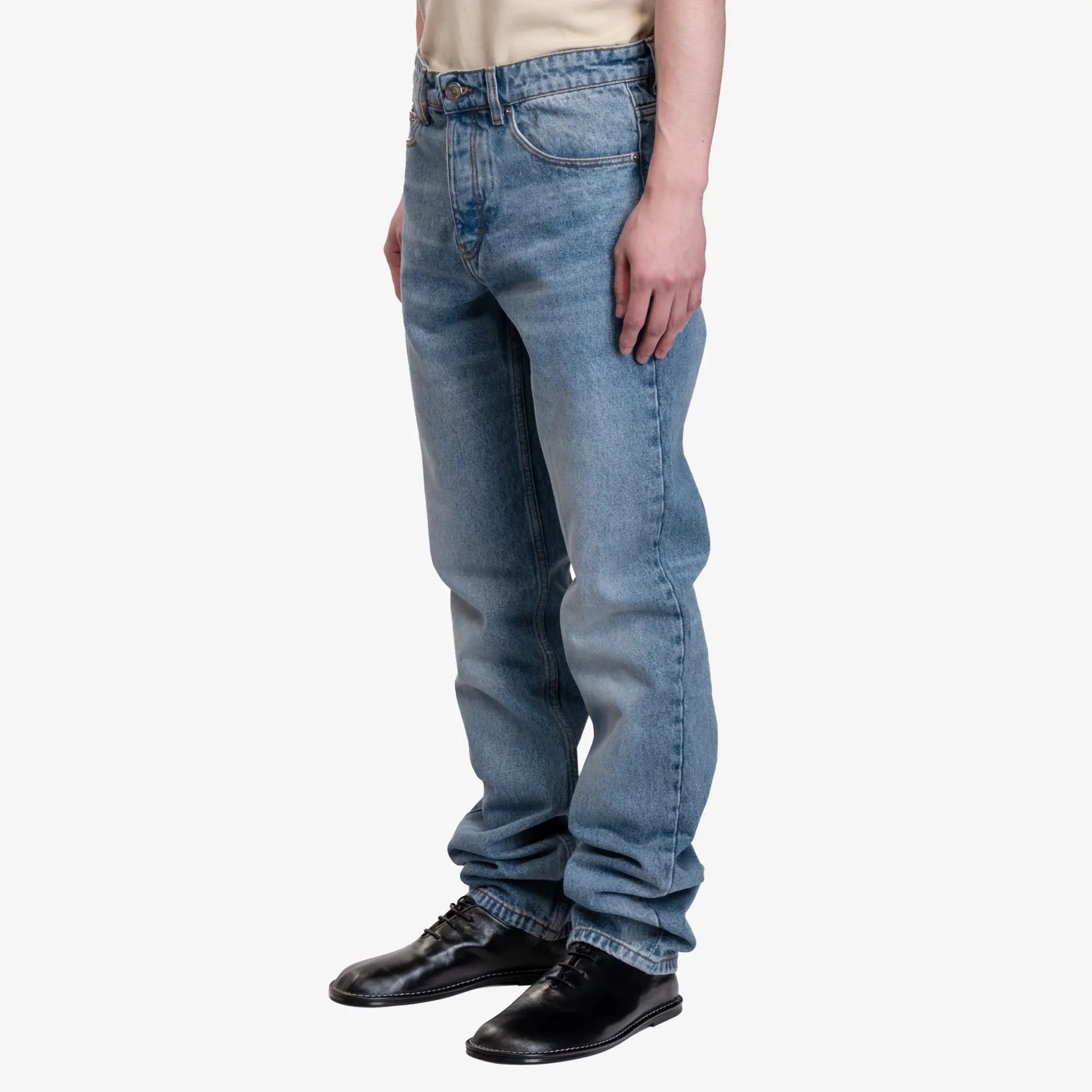 AMI Classic Fit Jeans Used Blue - 3
