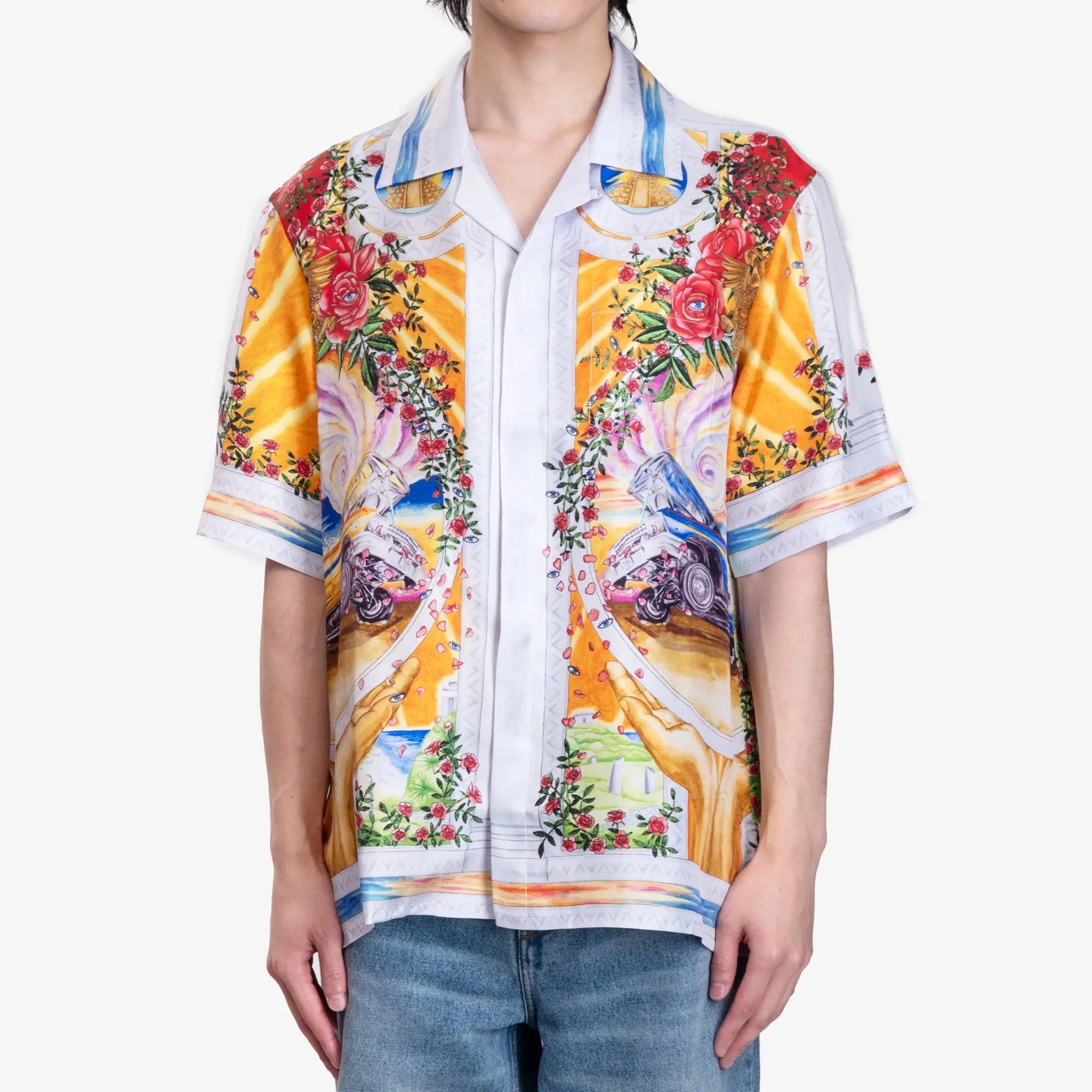 Casablanca La Tornado de Rose Cuban SS Shirt Multi - 1