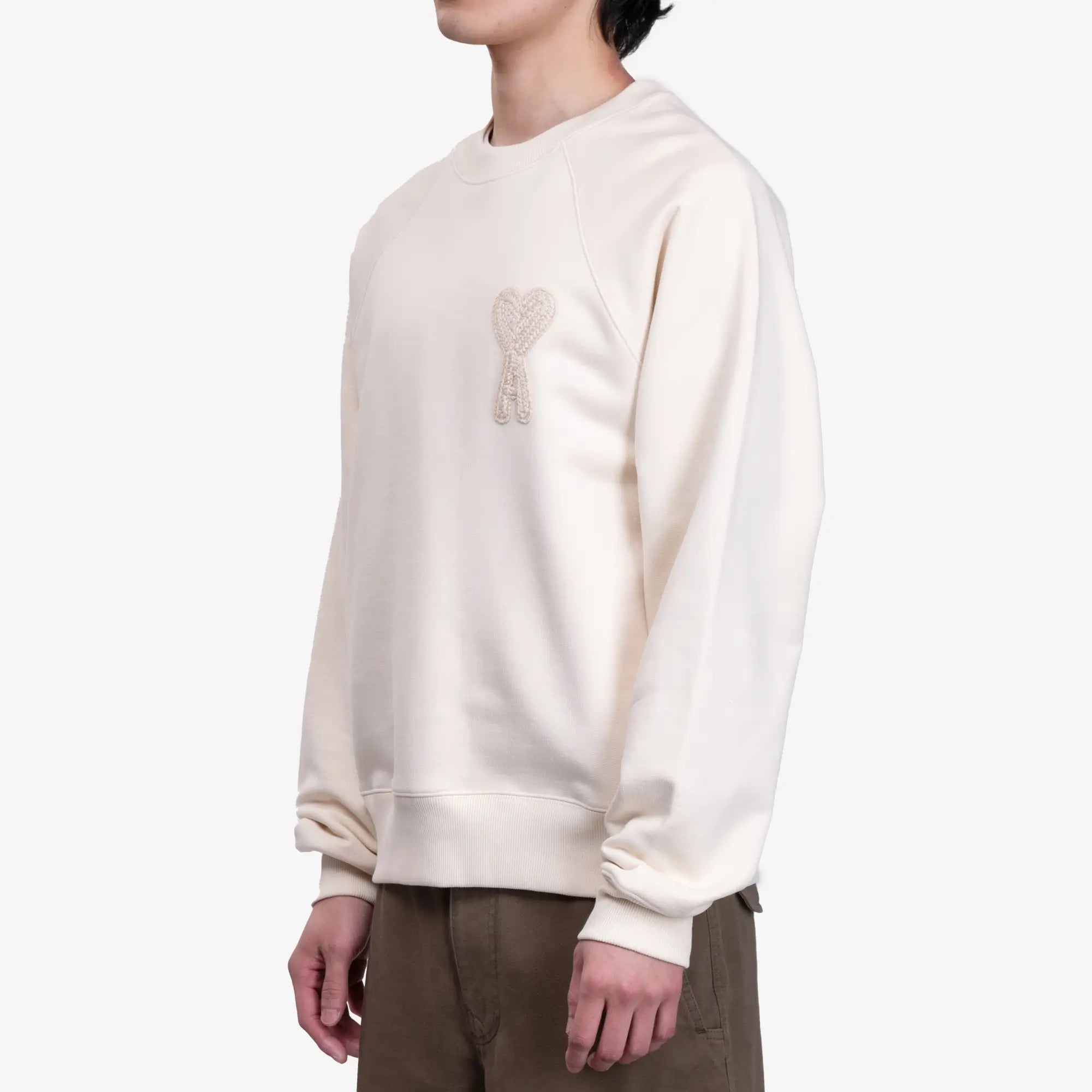 AMI ADC Patch Sweatshirt White Cream - 3