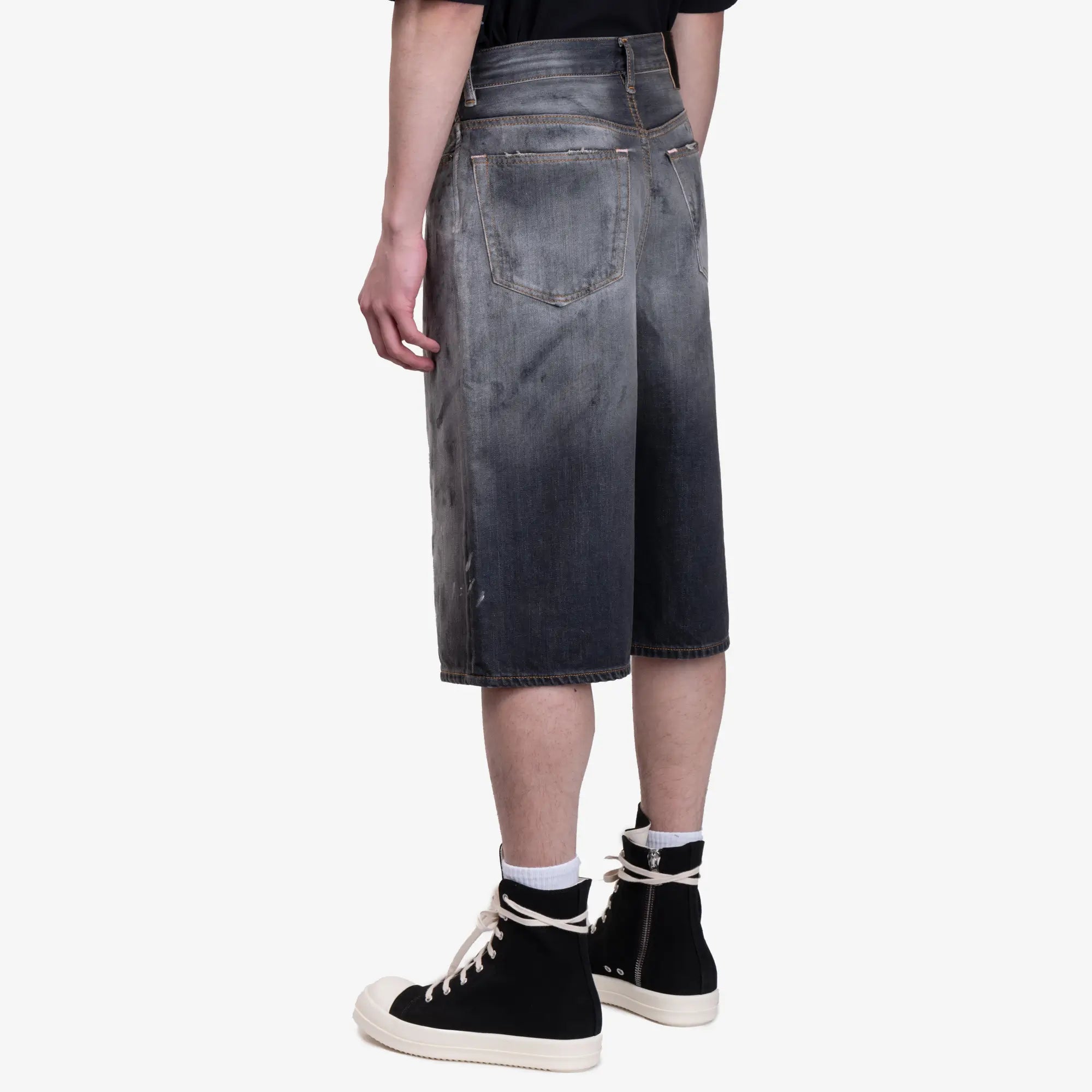 Acne Studios Loose Fit Denim Shorts Black - 4