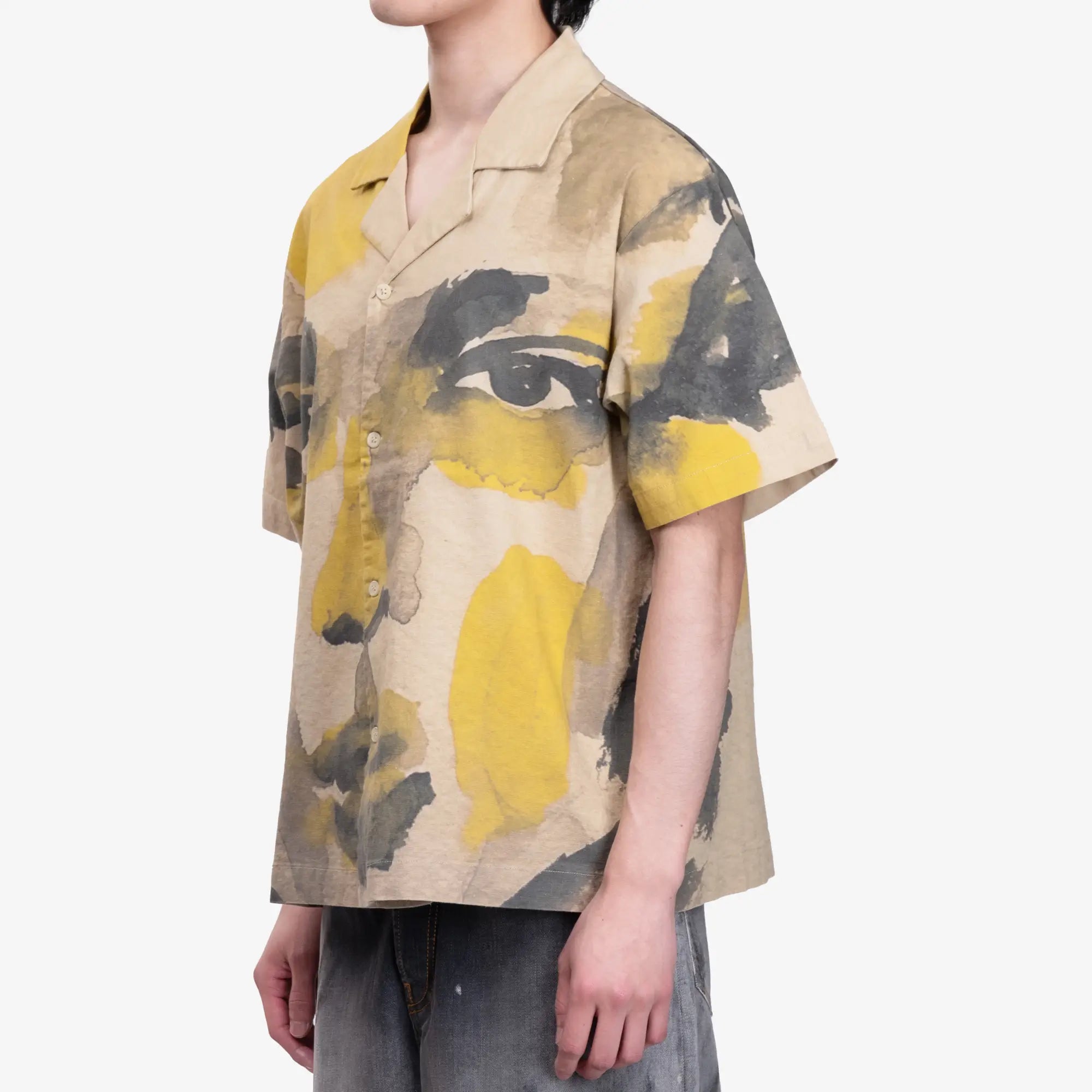 KidSuper Watercolour Face Camp Shirt Multi - 3