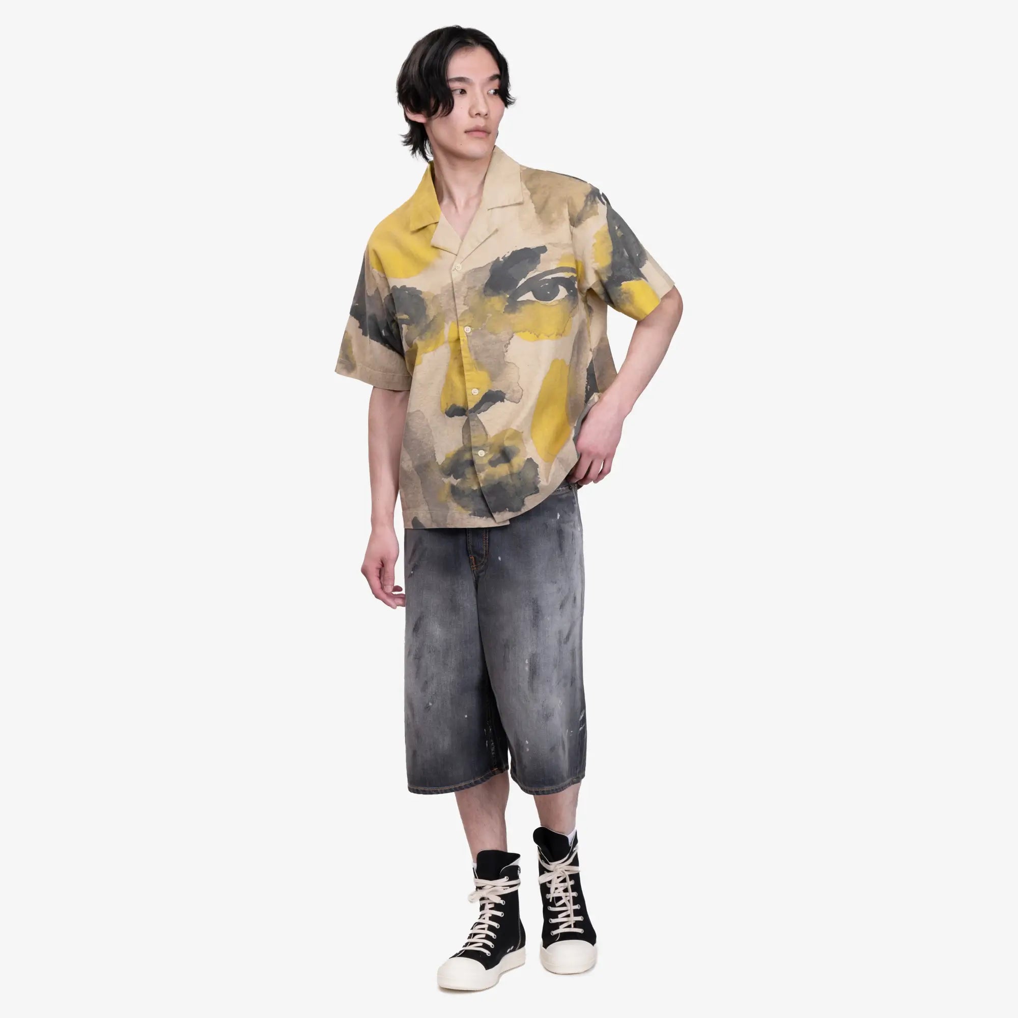 KidSuper Watercolour Face Camp Shirt Multi - 2