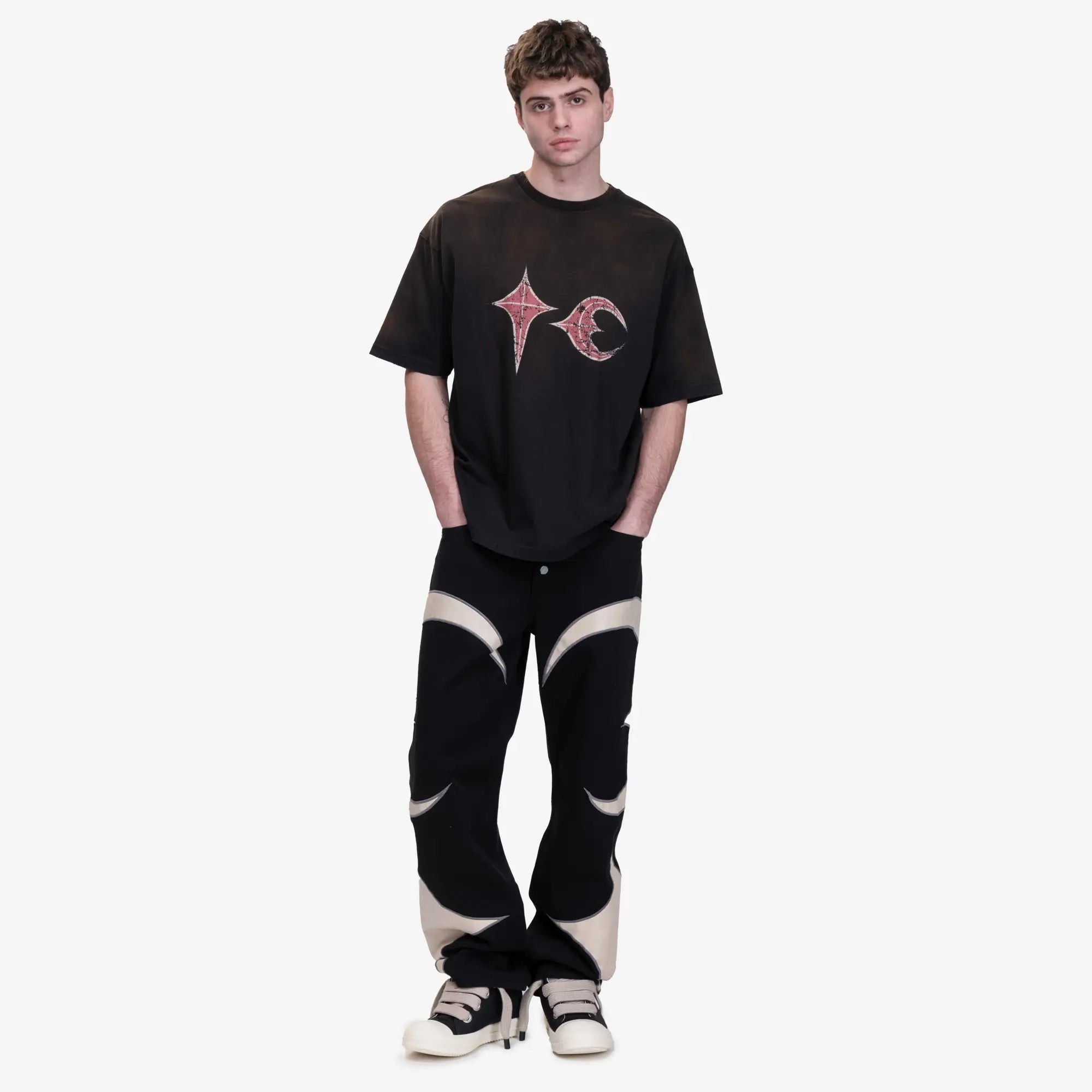 Thug Club TC Leather Washing Jeans Black/White - 2