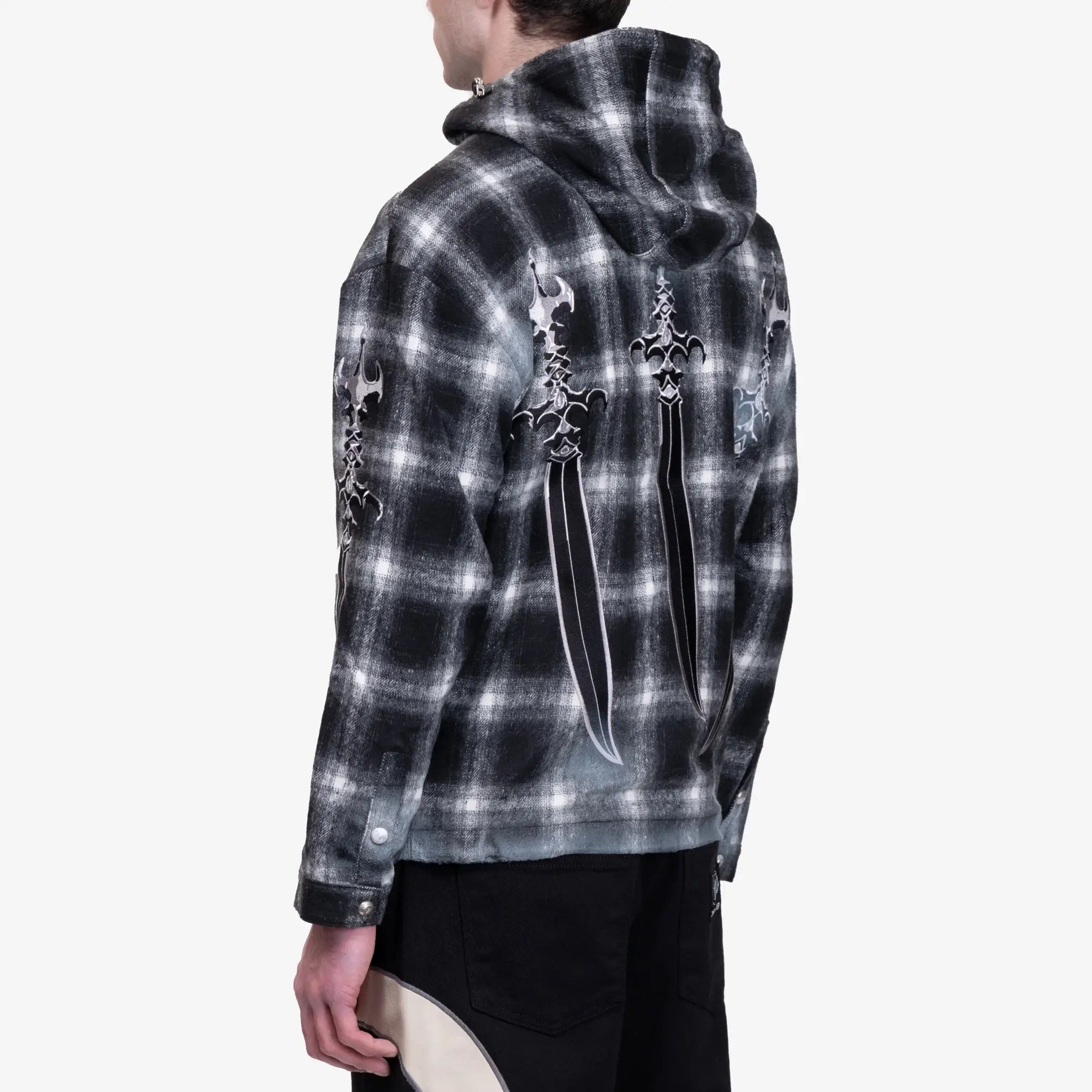 Thug Club Arab Sword Flannel Zip Jacket Black - 4