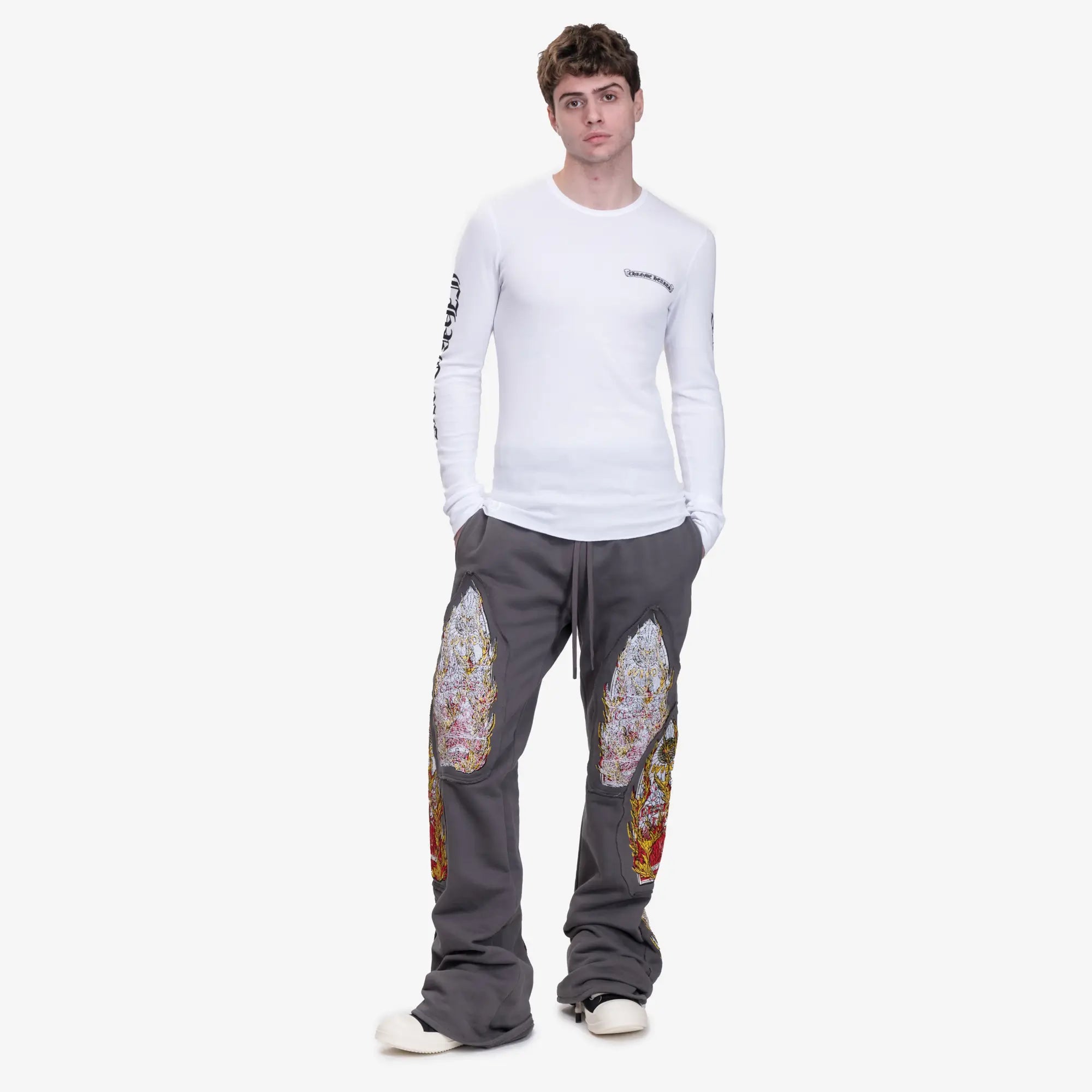 Chrome Hearts CH Scroll Script Thermal LS T-Shirt White - 2