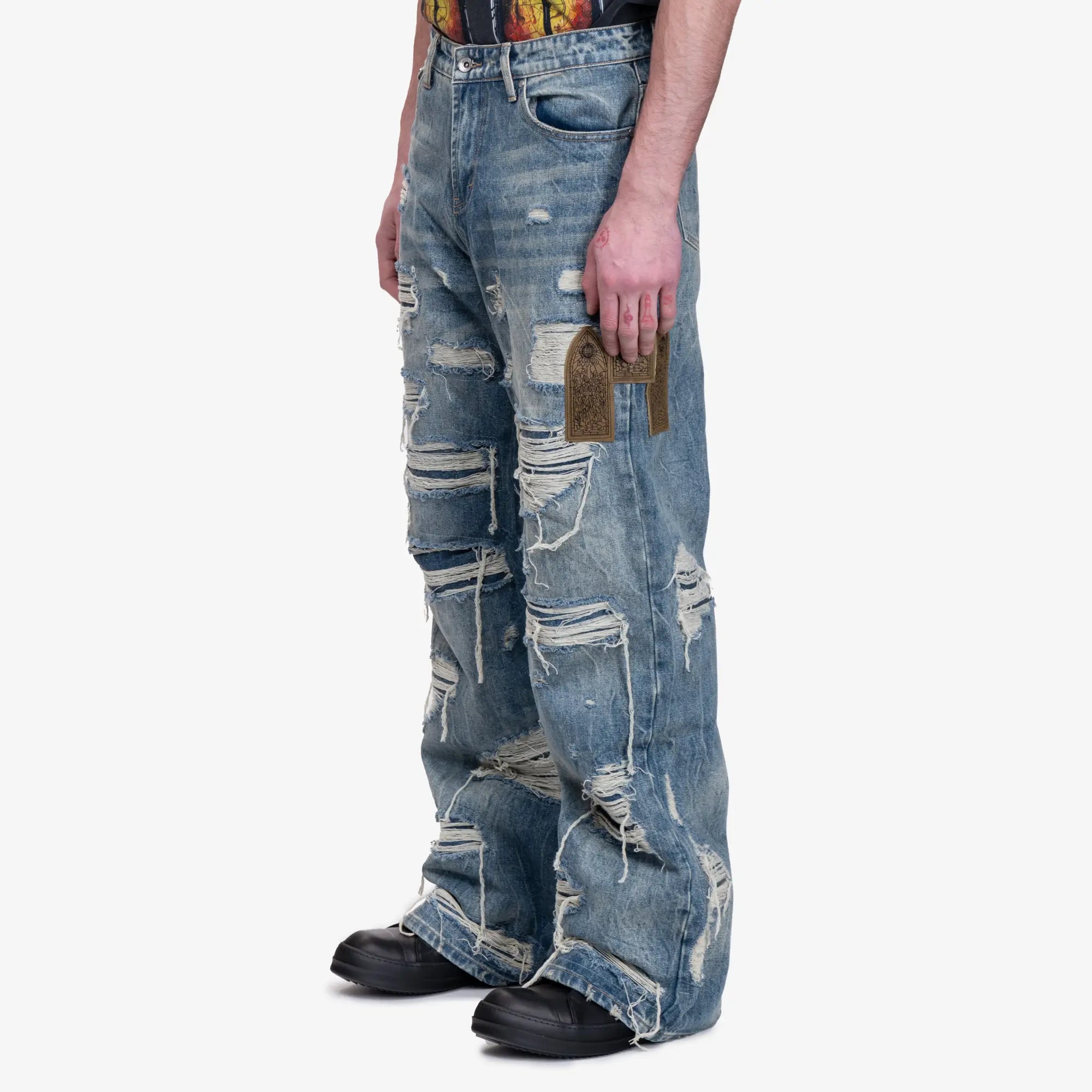 Who Decides War Side Patch Relaxation Jeans Multi - 3