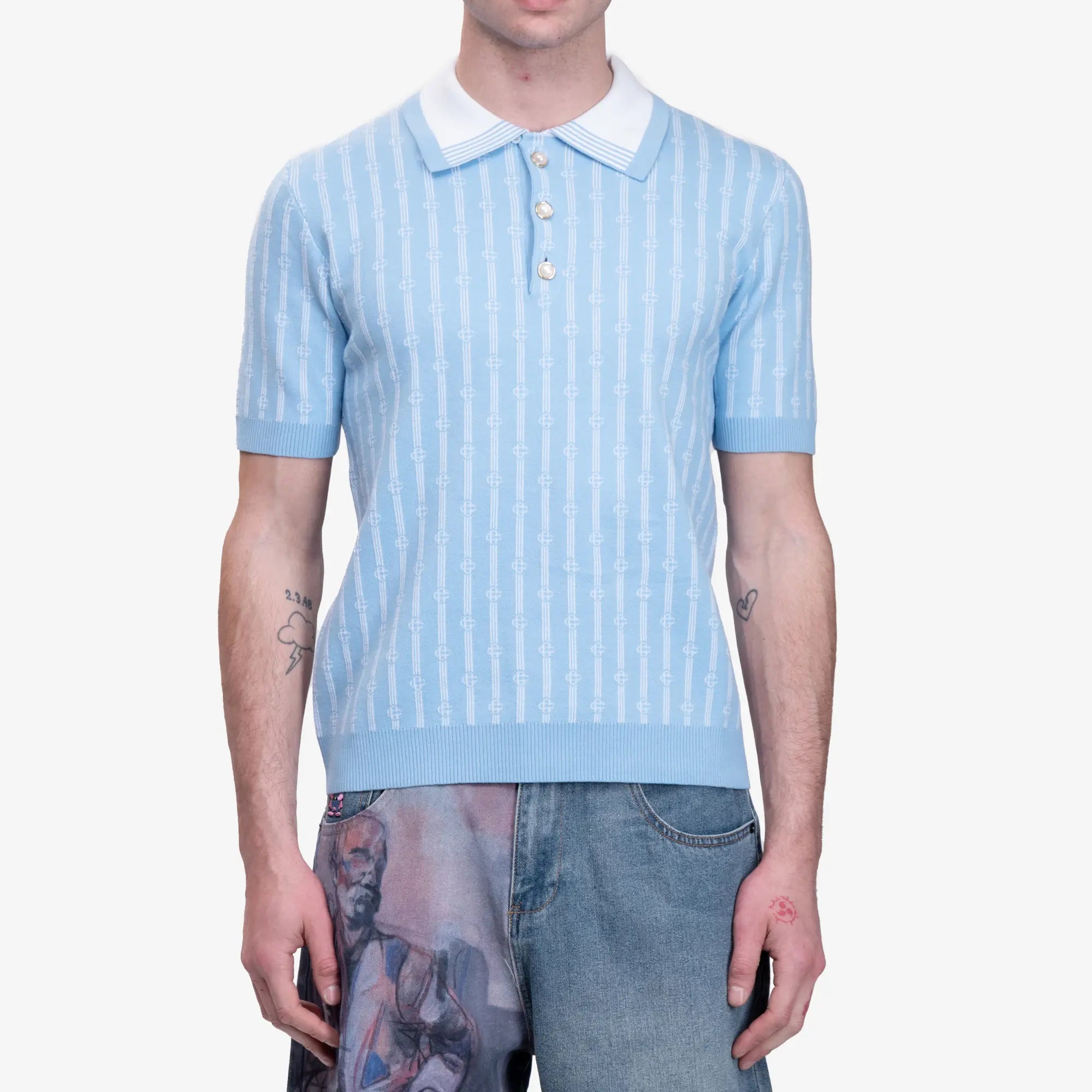 Casablanca Monogram Polo Blue - 1