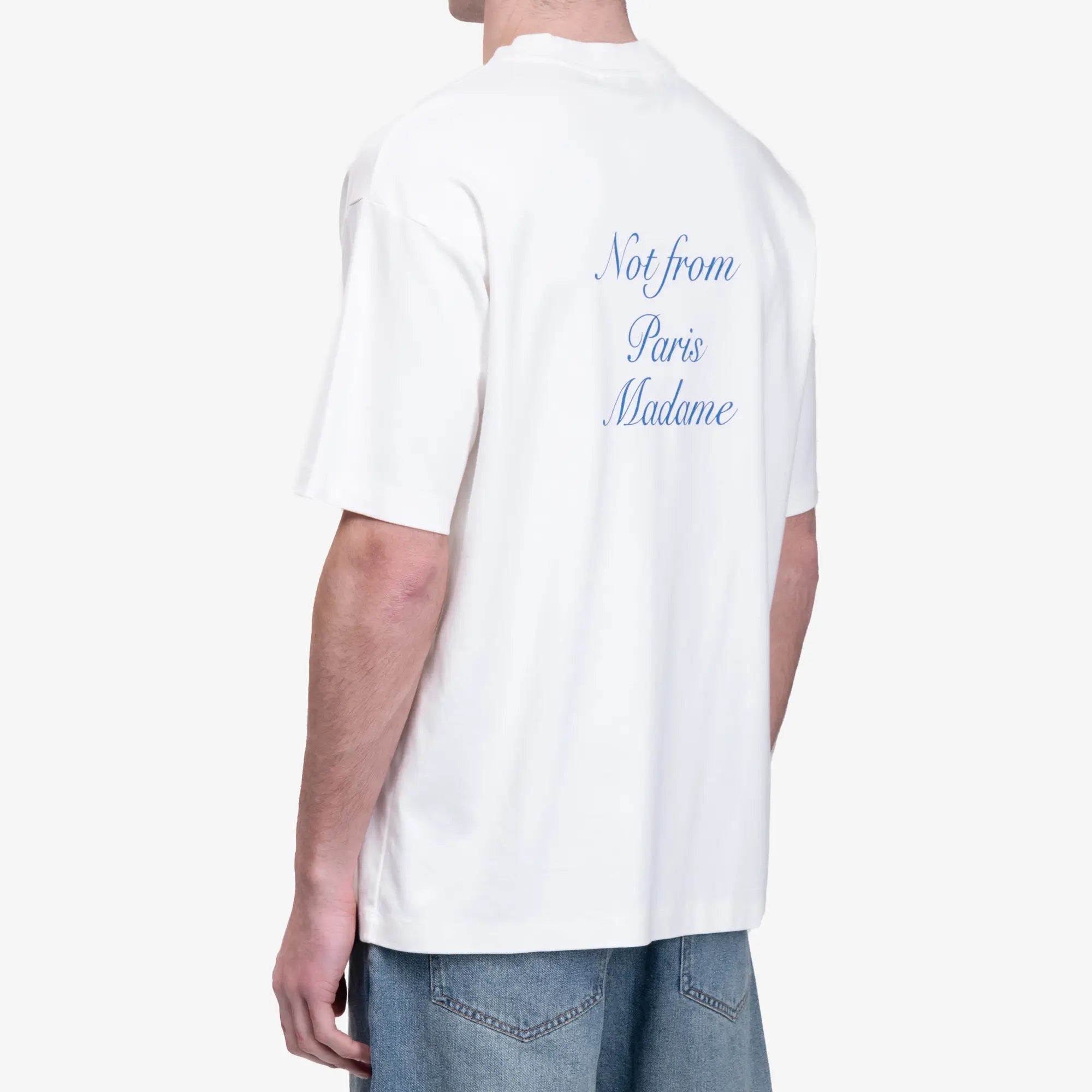 Drôle de Monsieur Le T-Shirt Slogan Cursive Off White - 4