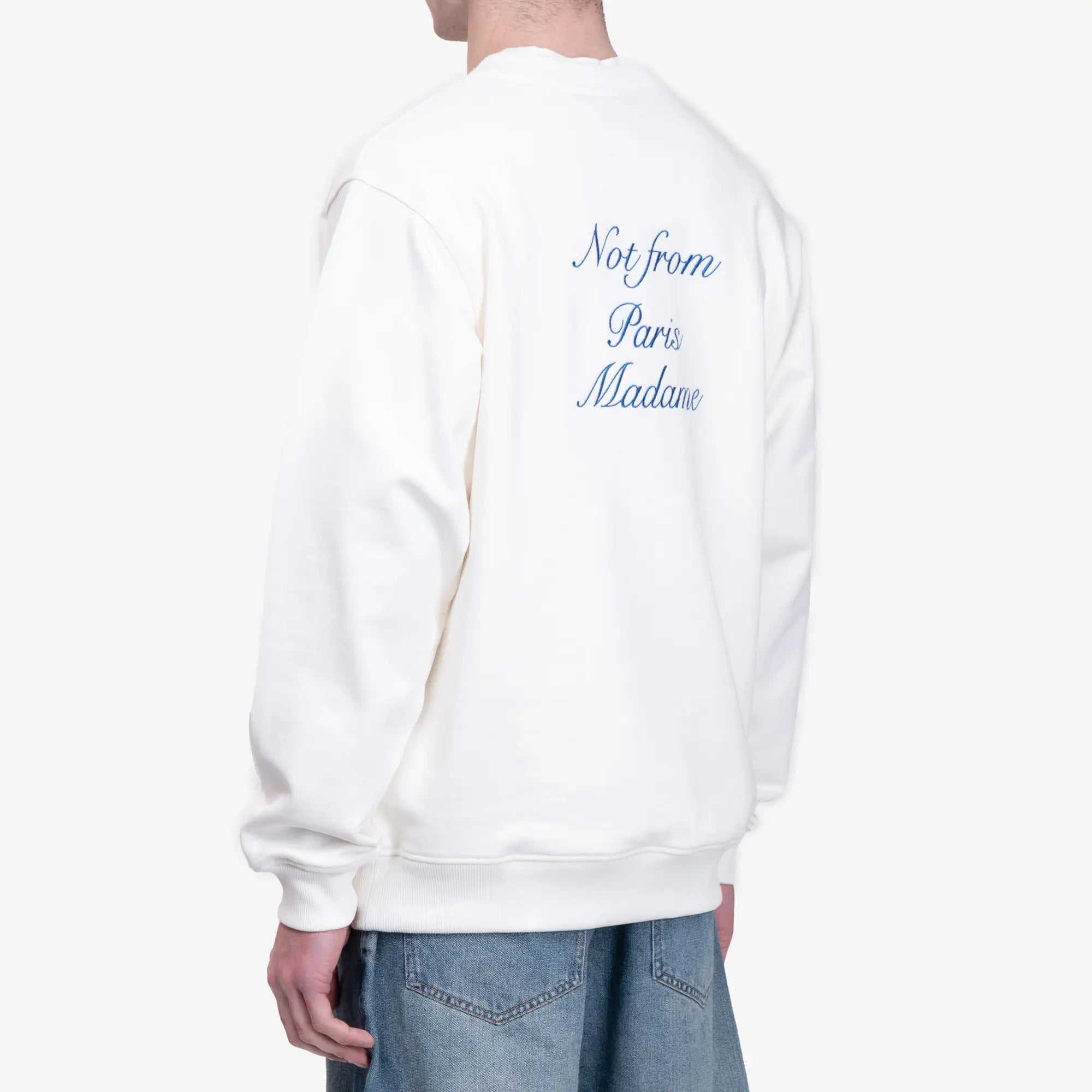 Drôle de Monsieur Le Sweatshirt Slogan Cursive Off White - 4