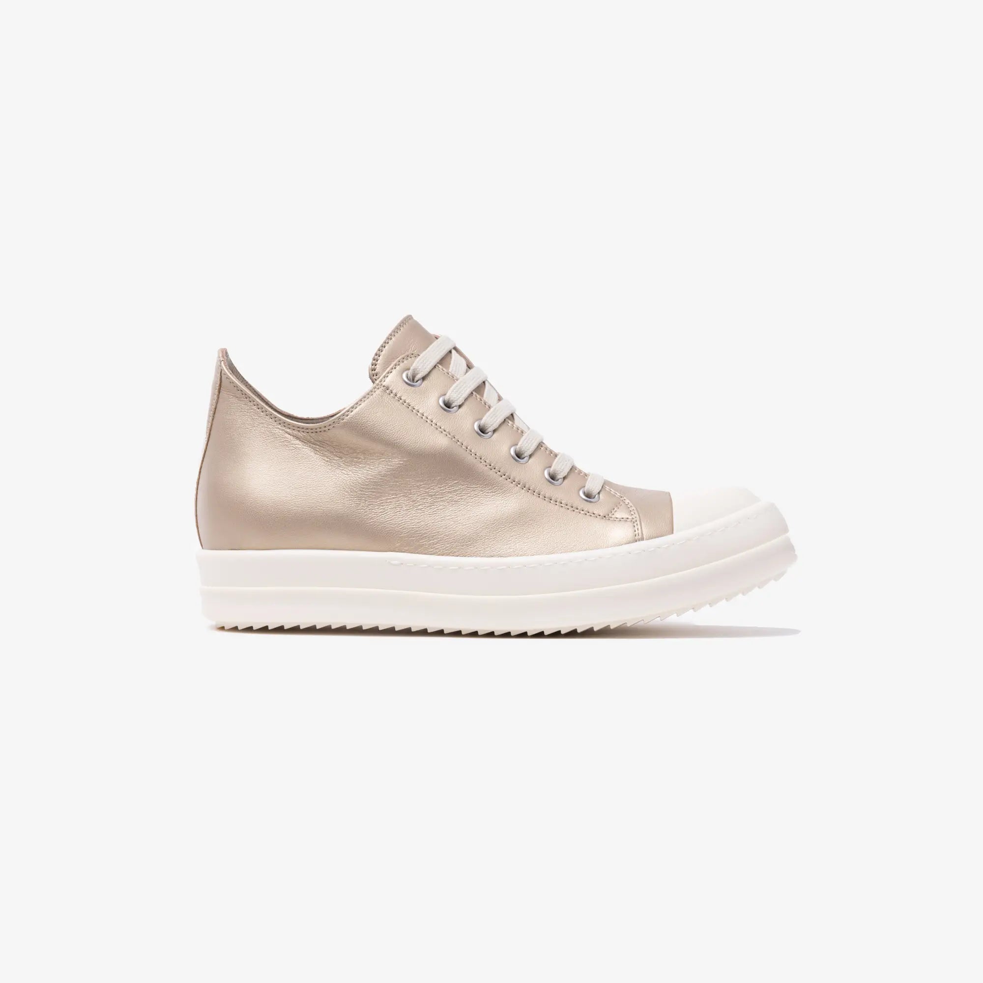 Rick Owens Womens Low - Top Leather Sneakers Gold - 4