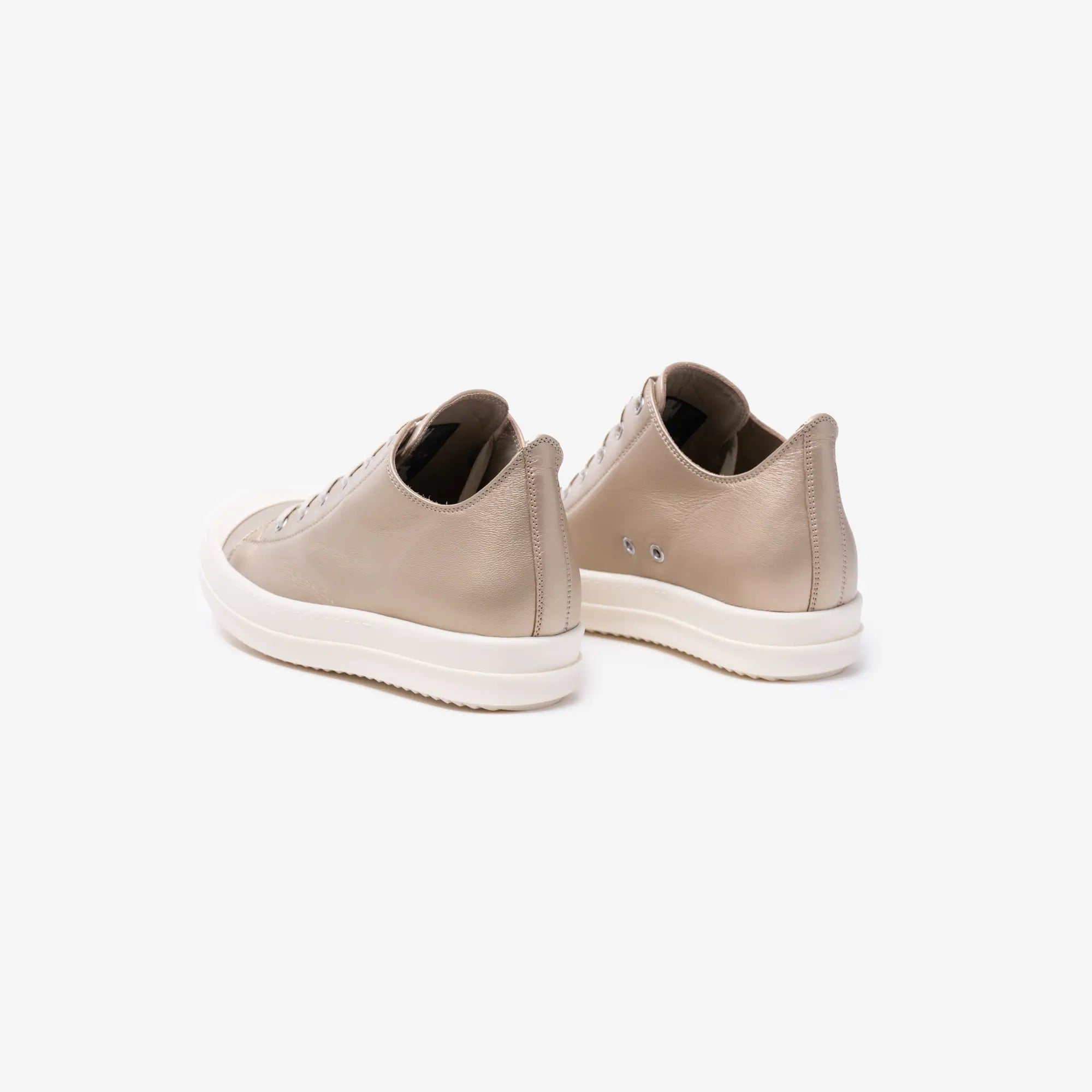 Rick Owens Womens Low - Top Leather Sneakers Gold - 3