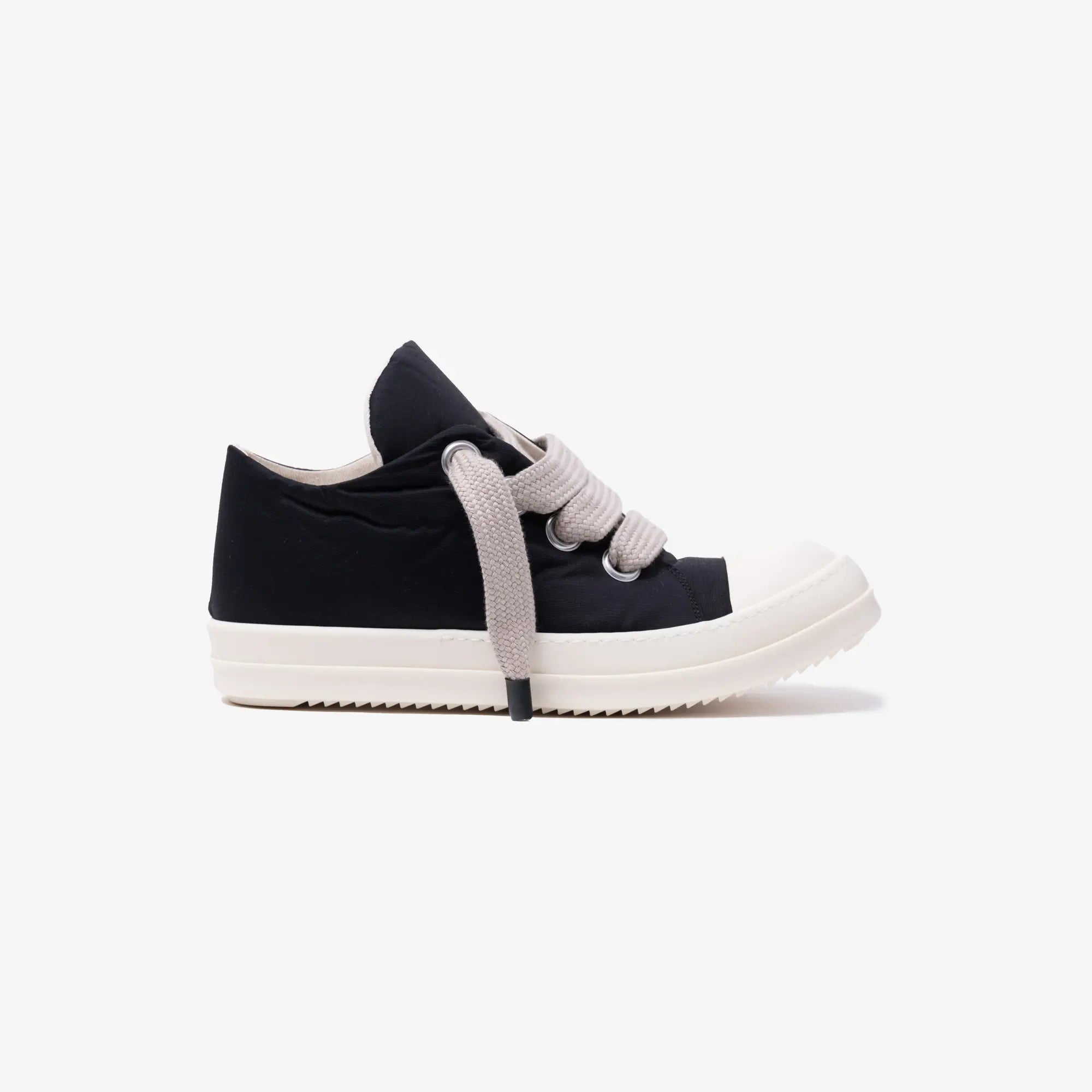 Rick Owens DRKSHDW Jumbo Lace Puffer Low - Top Sneaks Black/Milk/Milk - 3