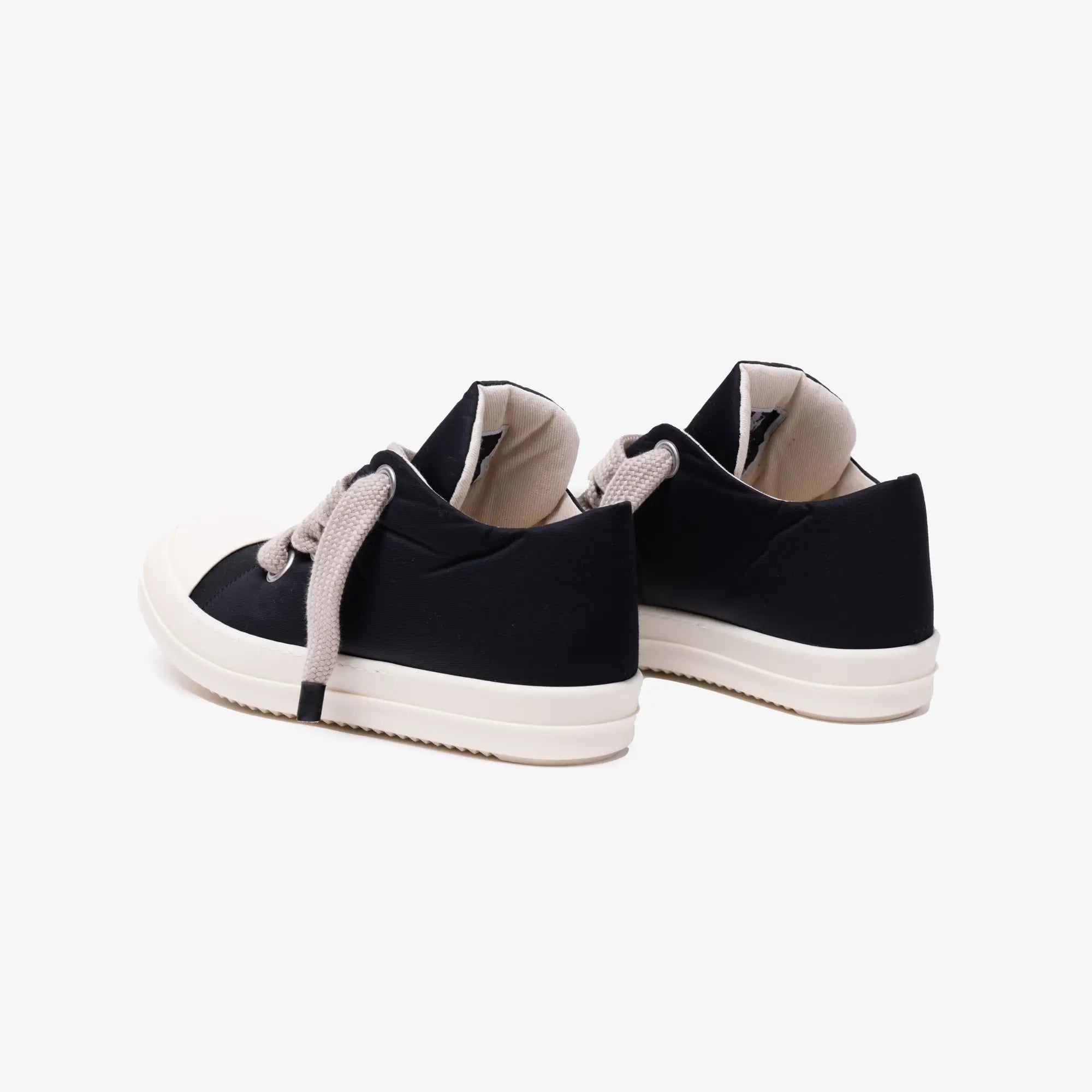 Rick Owens DRKSHDW Jumbo Lace Puffer Low - Top Sneaks Black/Milk/Milk - 5