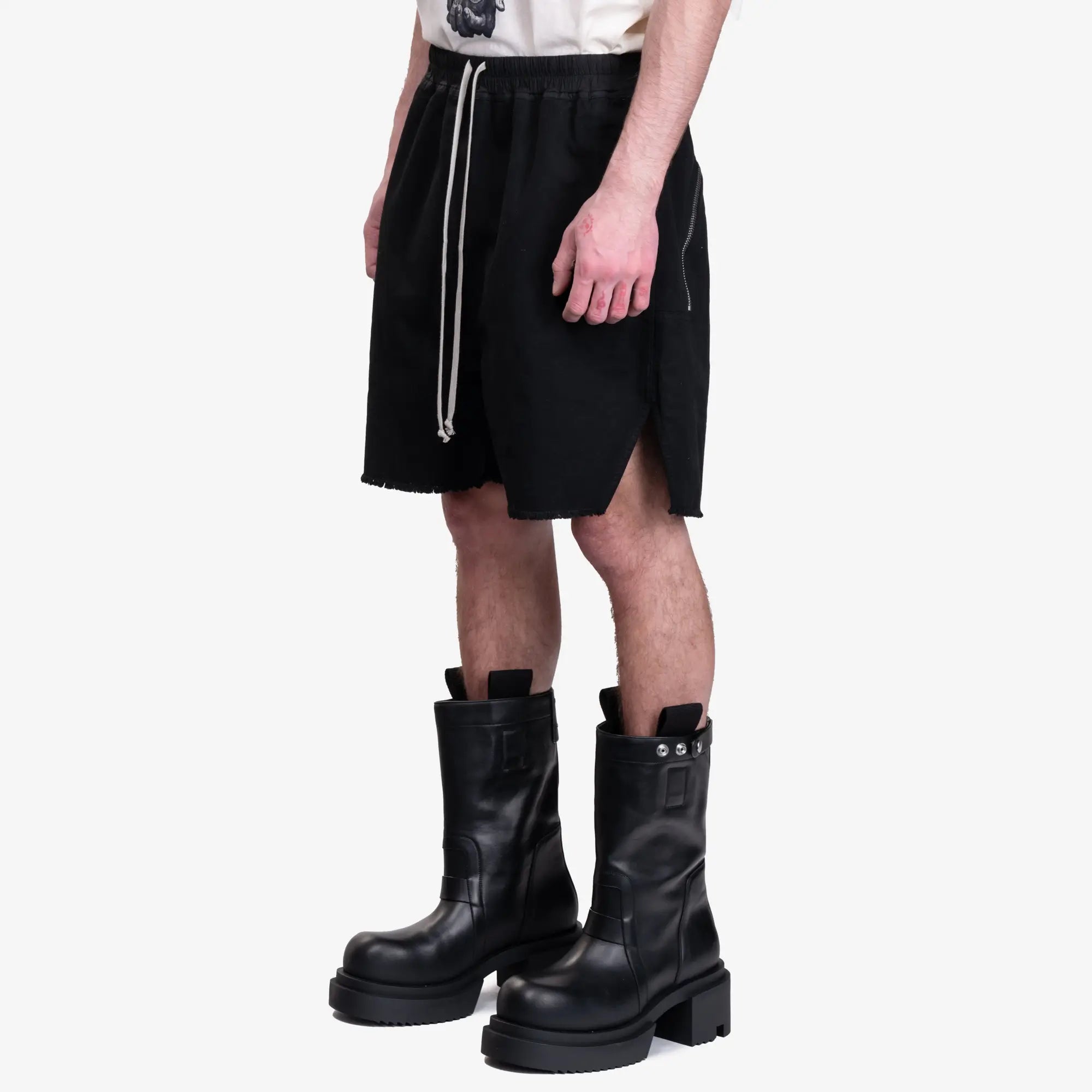 Rick Owens DRKSHDW Long Butt Zipper Boxer Shorts Black - 3