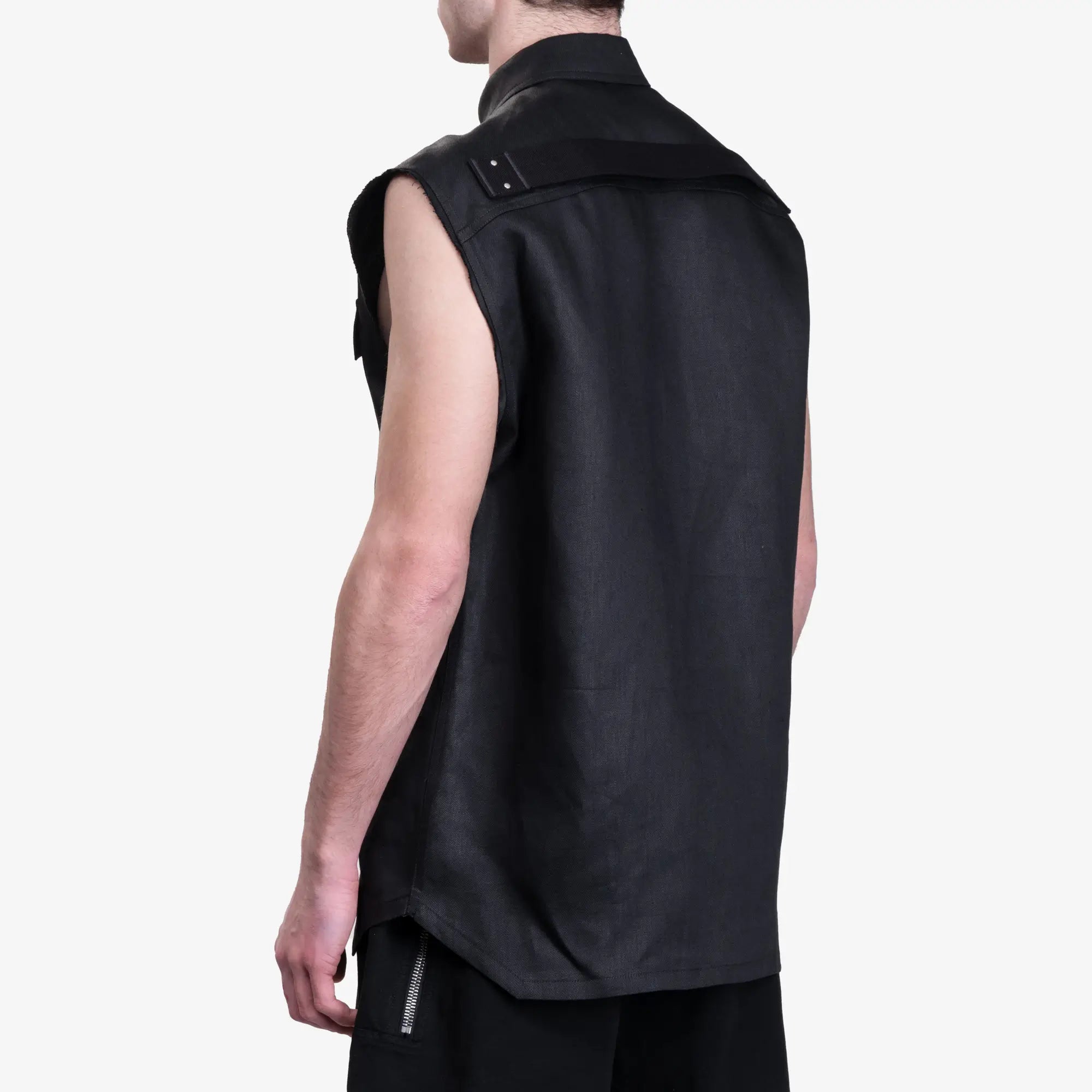 Rick Owens Sleeveless Jumbo Outershirt Black - 4