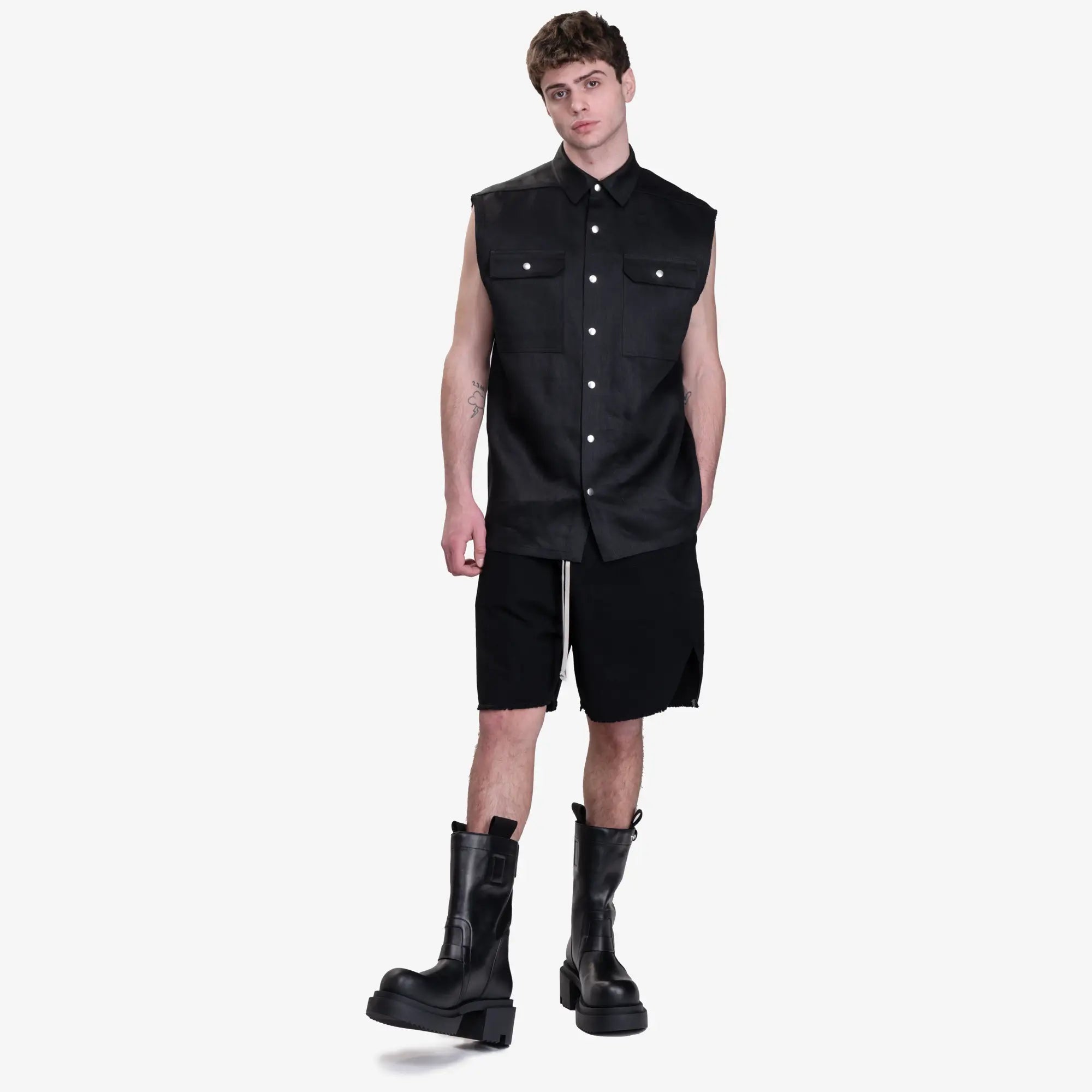 Rick Owens Sleeveless Jumbo Outershirt Black - 2