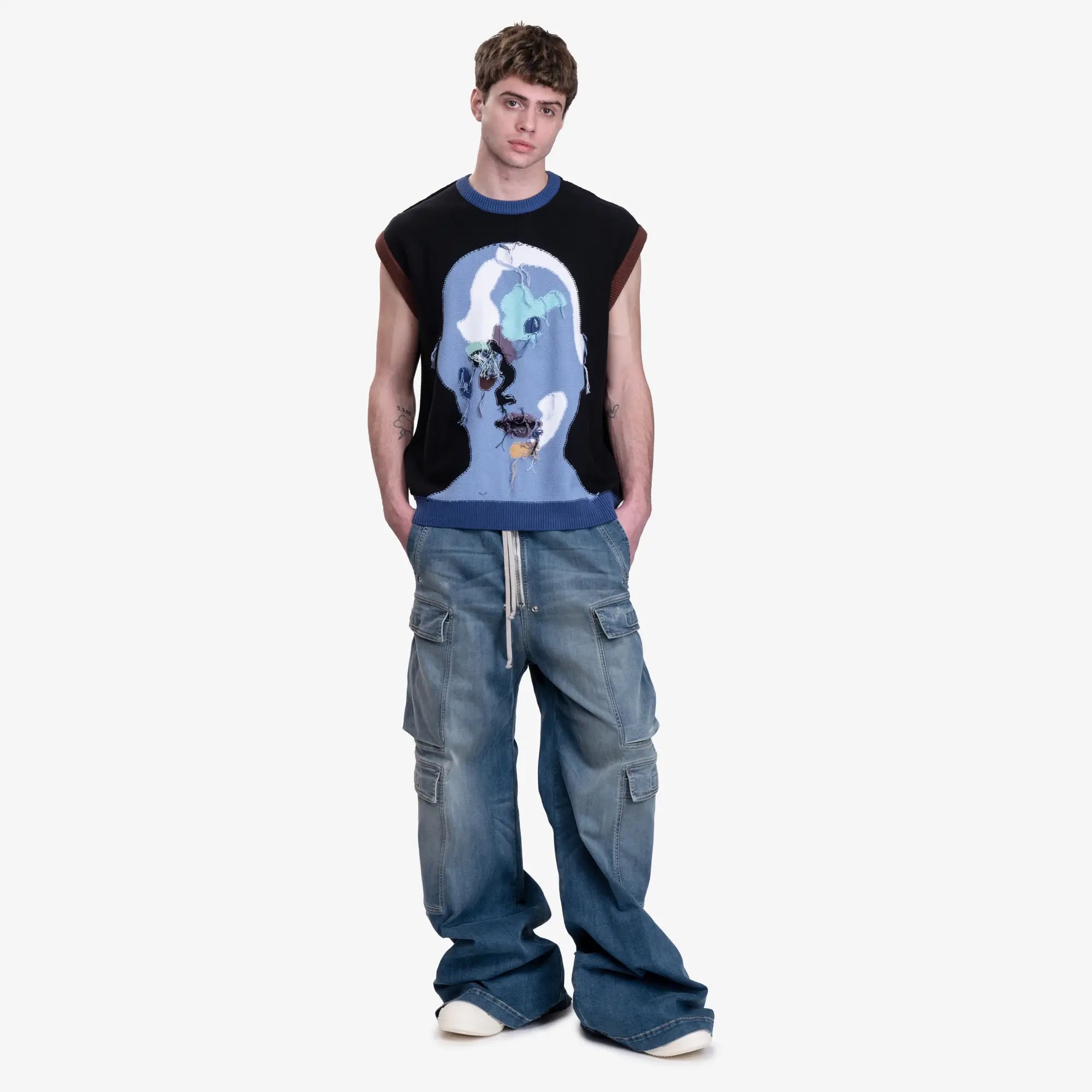 Rick Owens DRKSHDW Unisex Double Cargo Jumbo Bela Pants Washed Indigo - 2