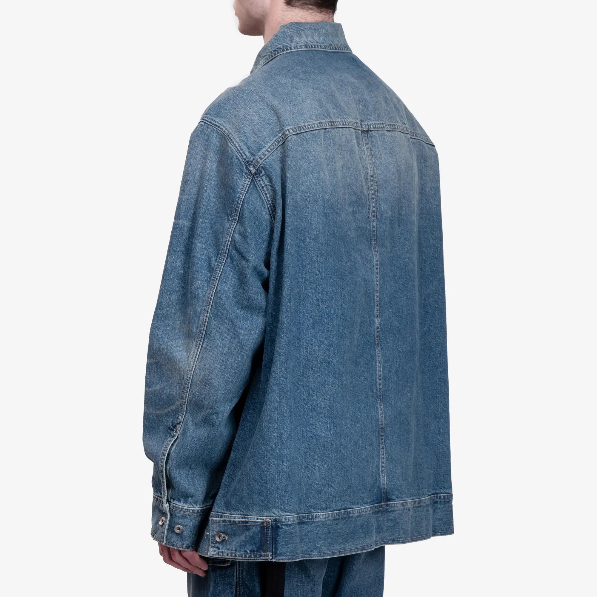 Rick Owens DRKSHDW Jumbo Worker Jacket Washed Indigo - 4