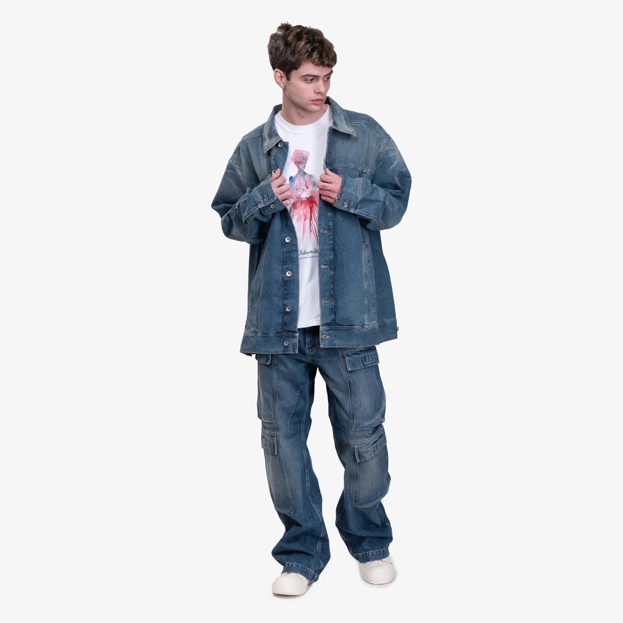Rick Owens DRKSHDW Jumbo Worker Jacket Washed Indigo - 2