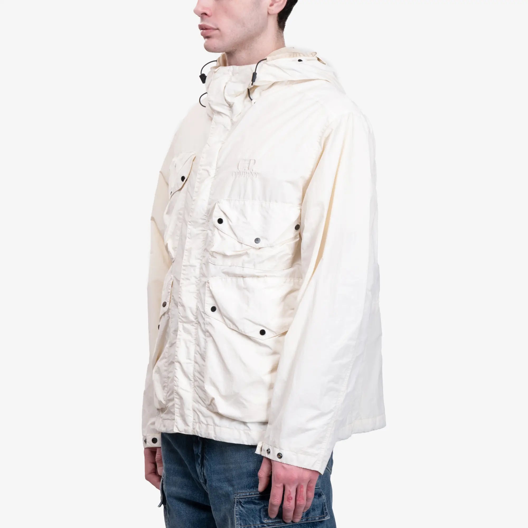 C.P. Company Flat Nylon Goggle Jacket Pistachio Shell - 3