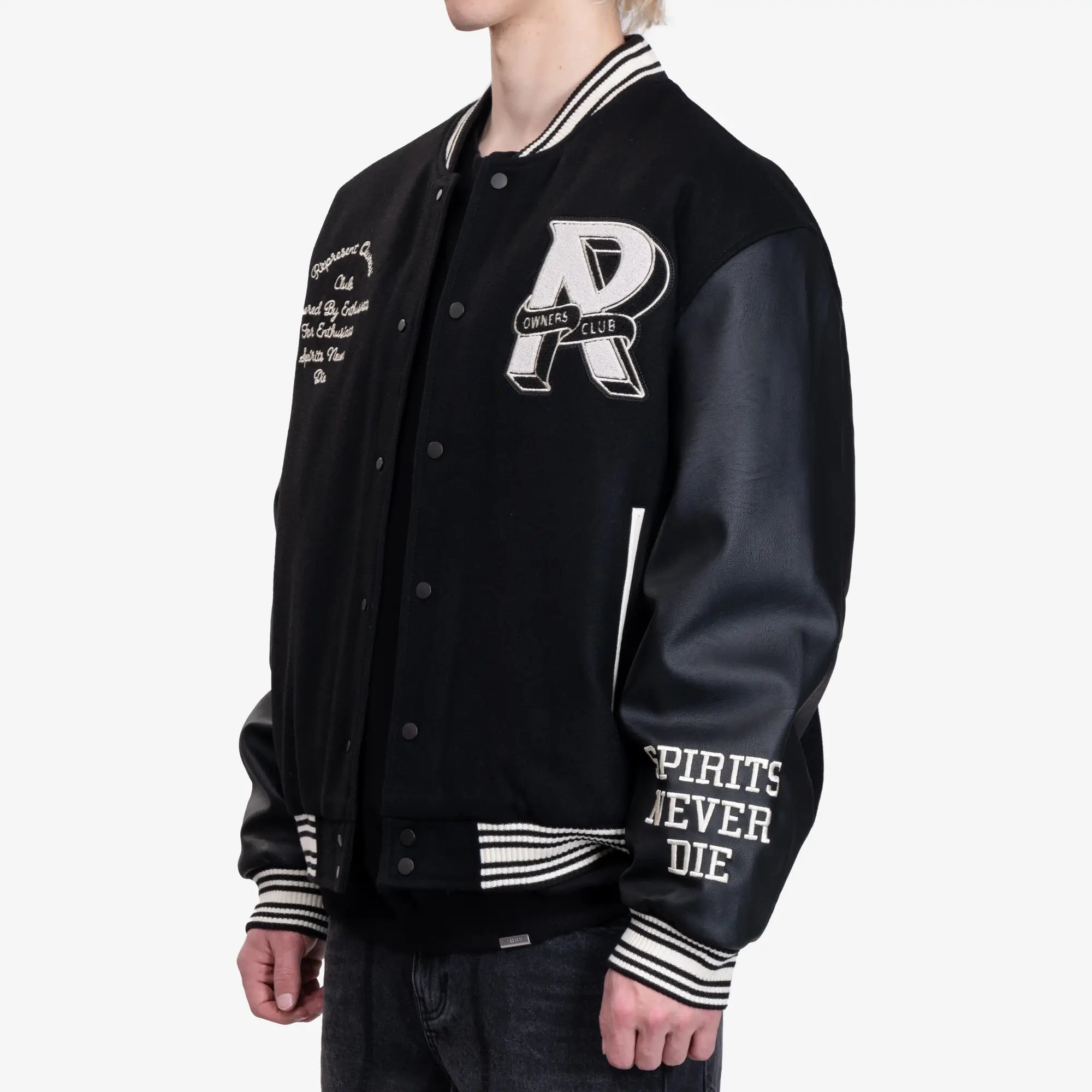 Represent Owners Club Varsity Jacket Black - 3