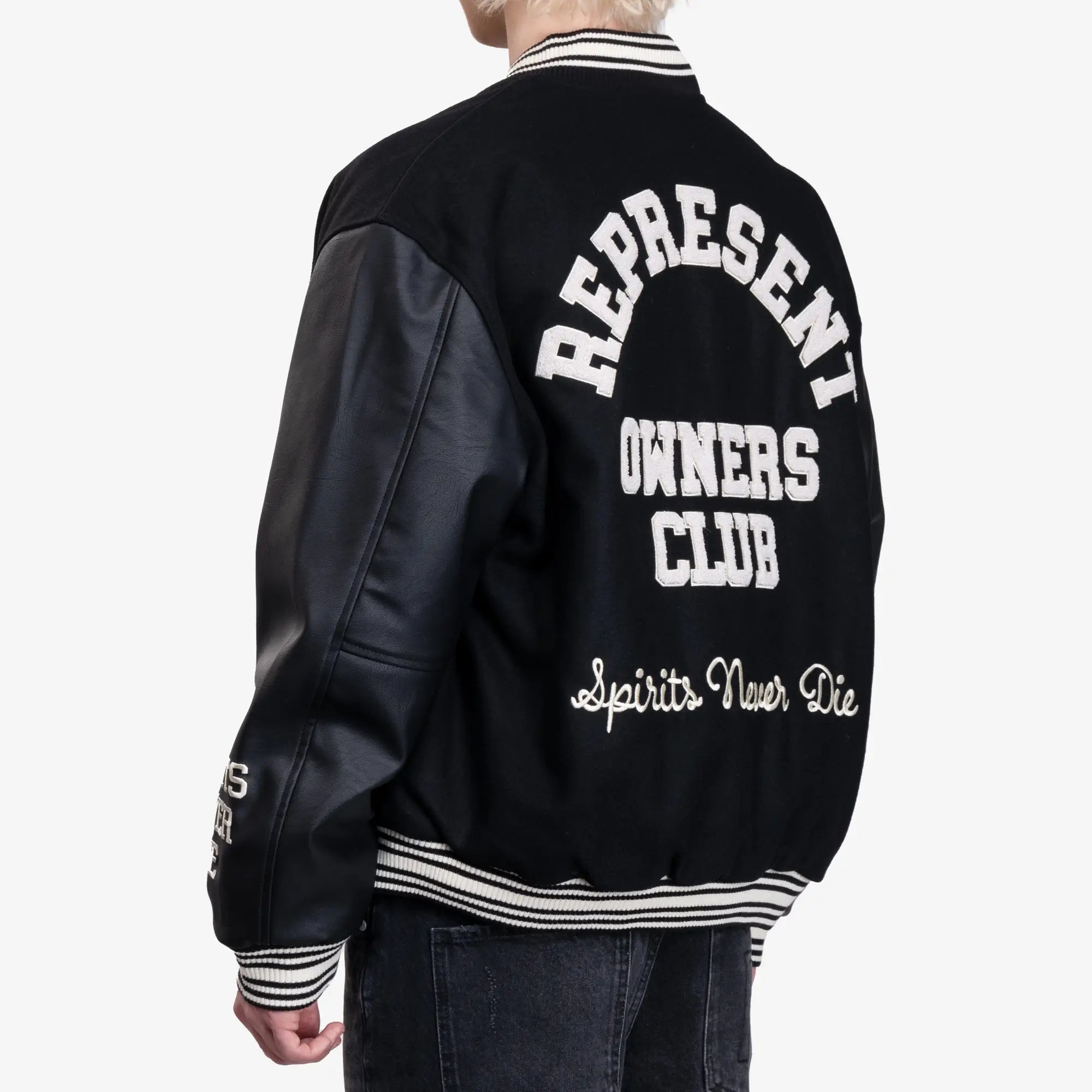 Represent Owners Club Varsity Jacket Black - 4