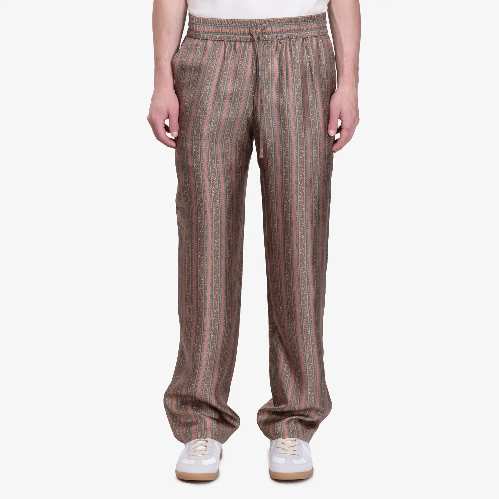 Drôle de Monsieur Le Pantalon Rayure Fleuries Beige - 1