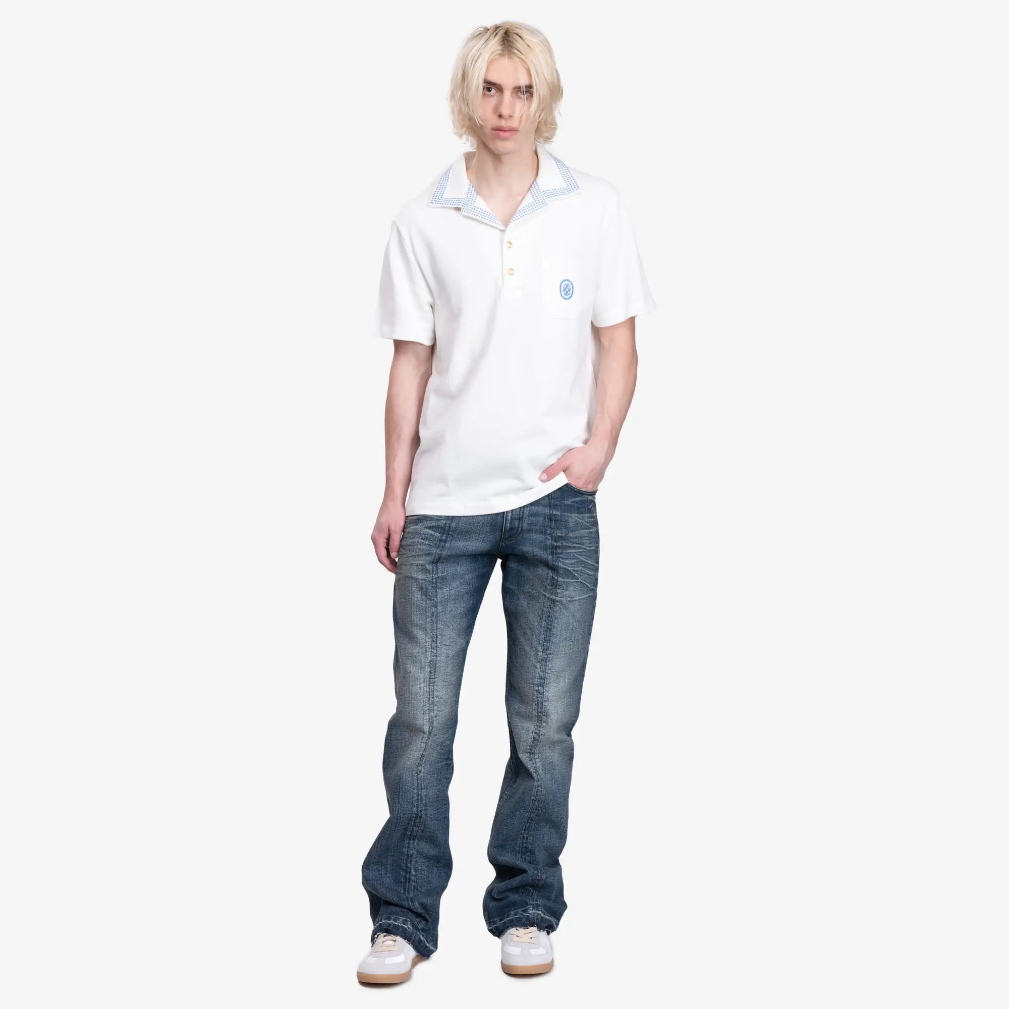 MM6 Front Hem Jeans Medium Blue - 2