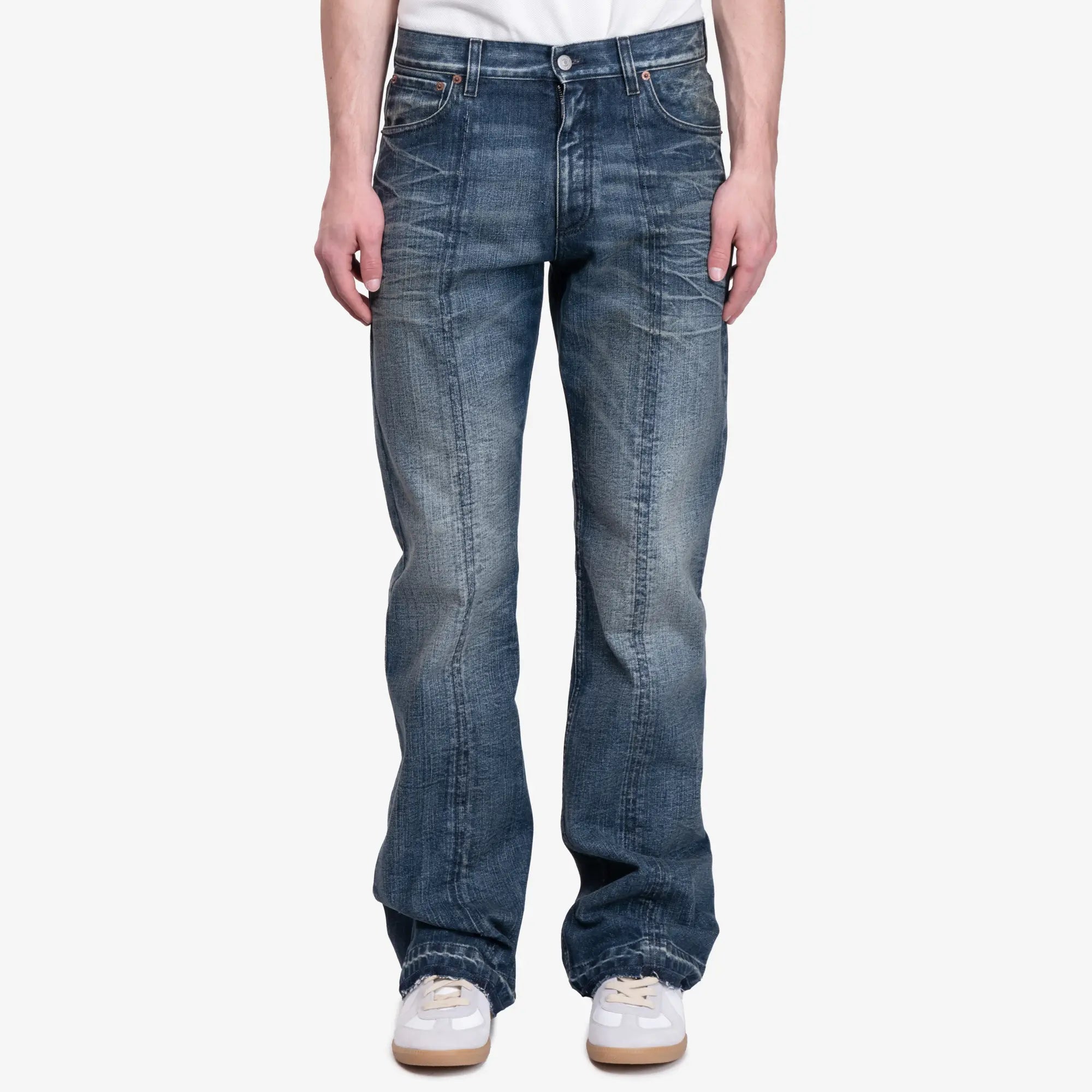 MM6 Front Hem Jeans Medium Blue - 1