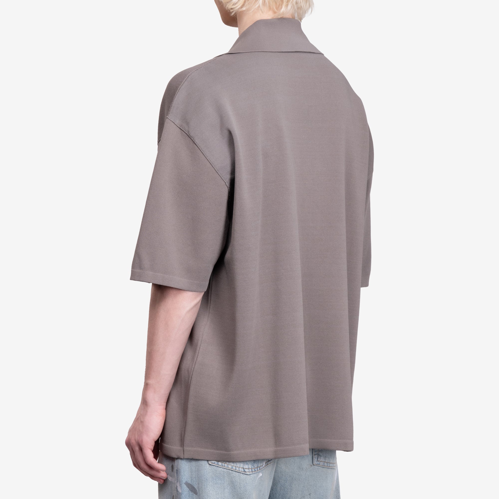 AMI Short Sleeve Polo Smoke Grey - 4