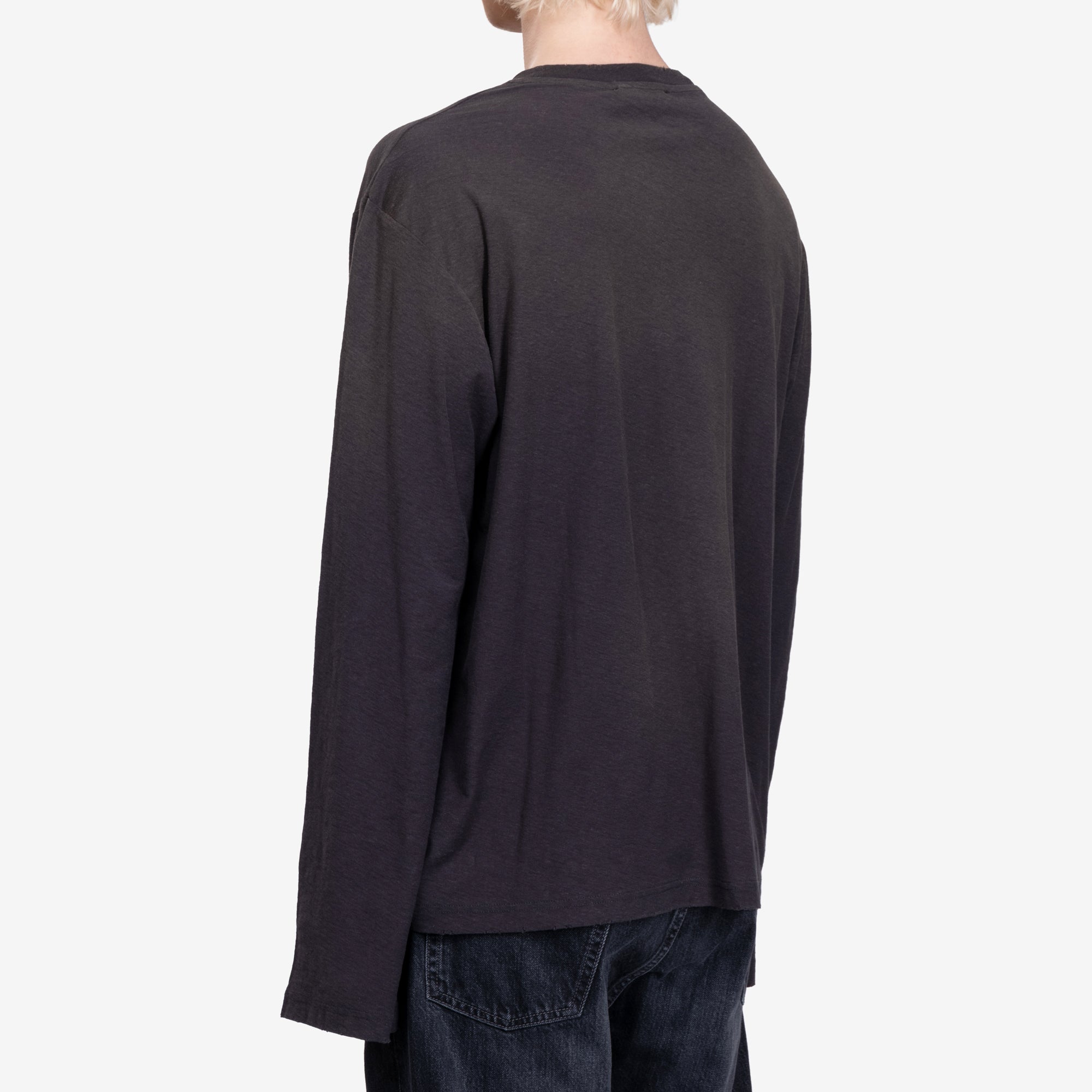 Acne Studios Logo Stamp Long Sleeve T-Shirt Faded Black - 4