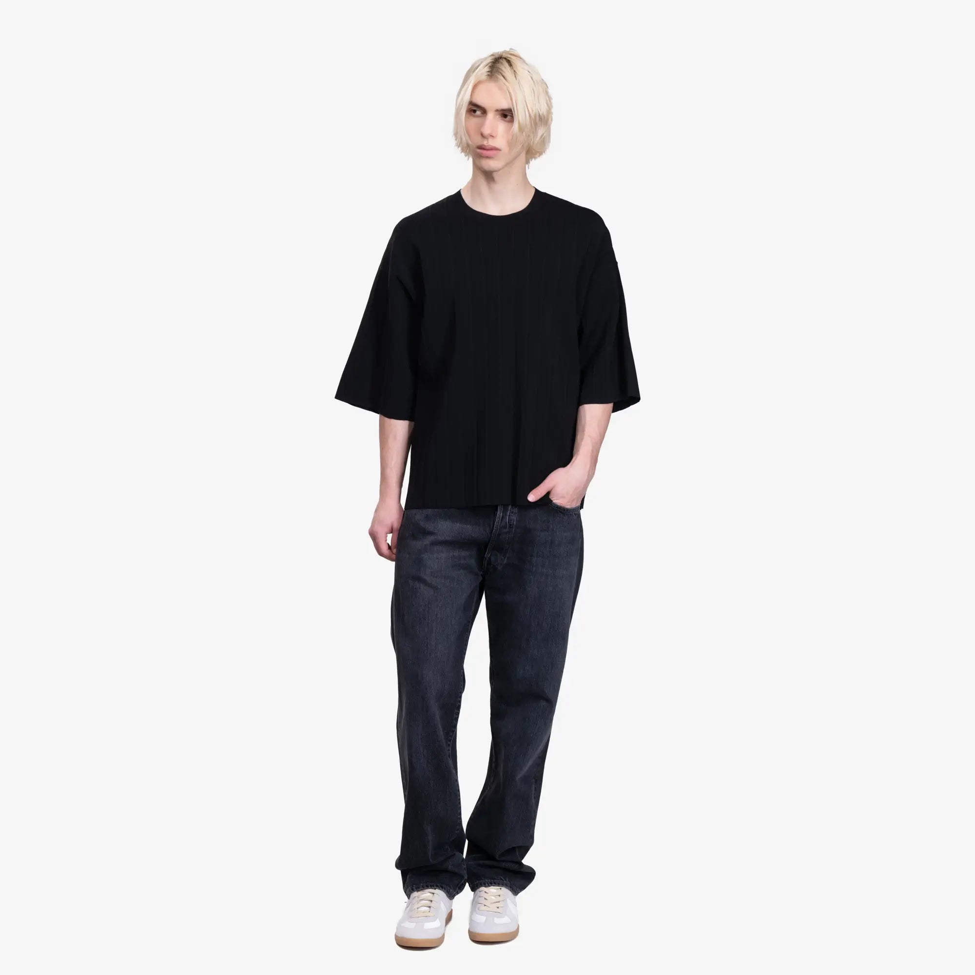 Helmut Lang Pleated T-Shirt Black - 2