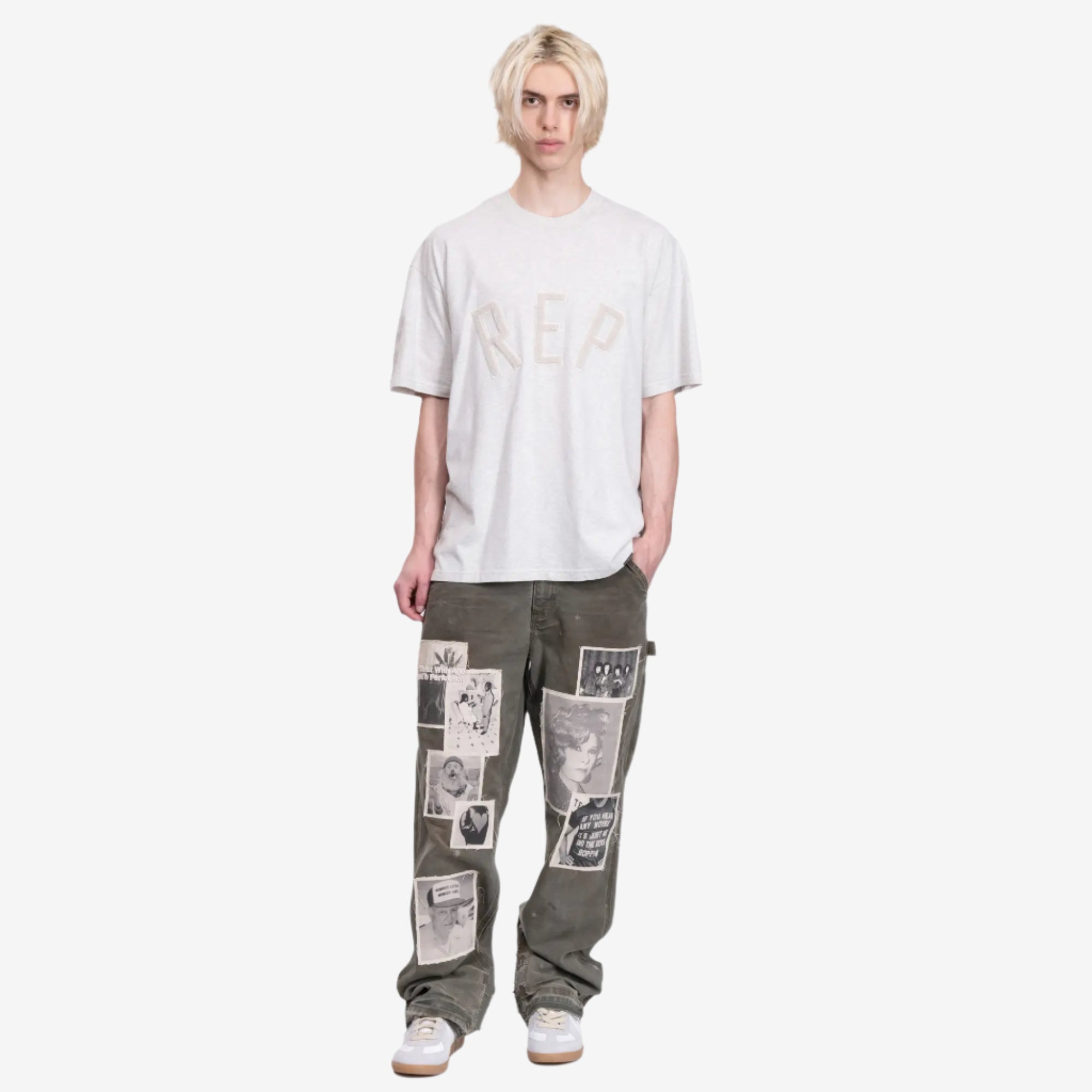 Represent Rep Applique T-Shirt Cream - 2