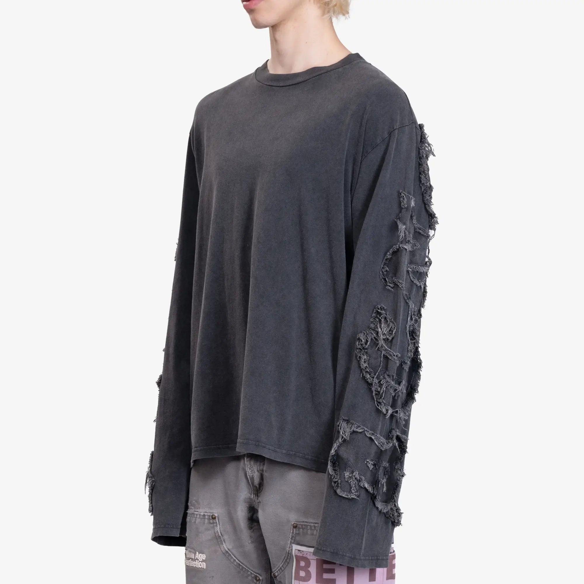 Acne Studios Logo Long Sleeve T-Shirt Faded Black - 3