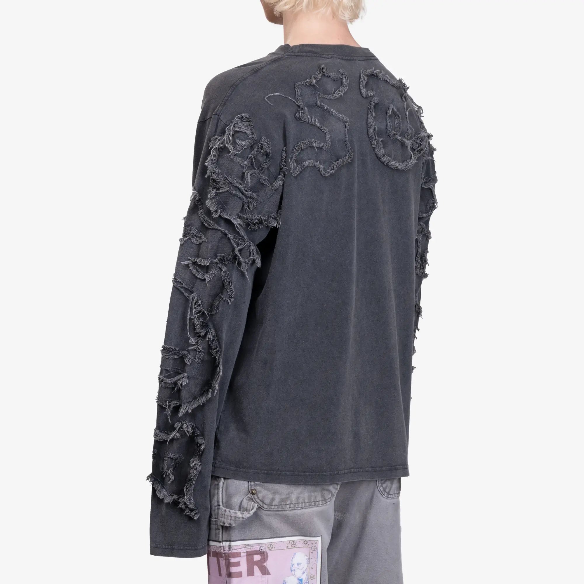 Acne Studios Logo Long Sleeve T-Shirt Faded Black - 4