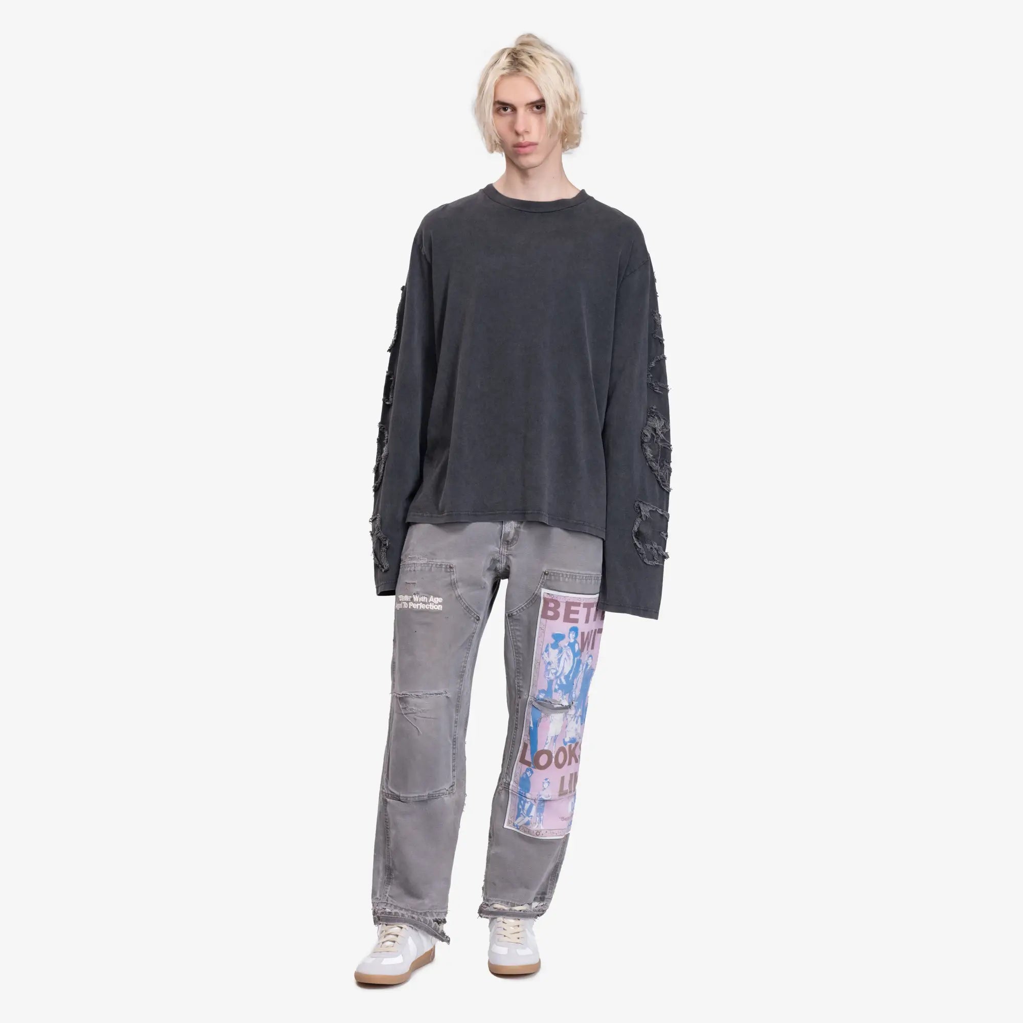Acne Studios Logo Long Sleeve T-Shirt Faded Black - 2