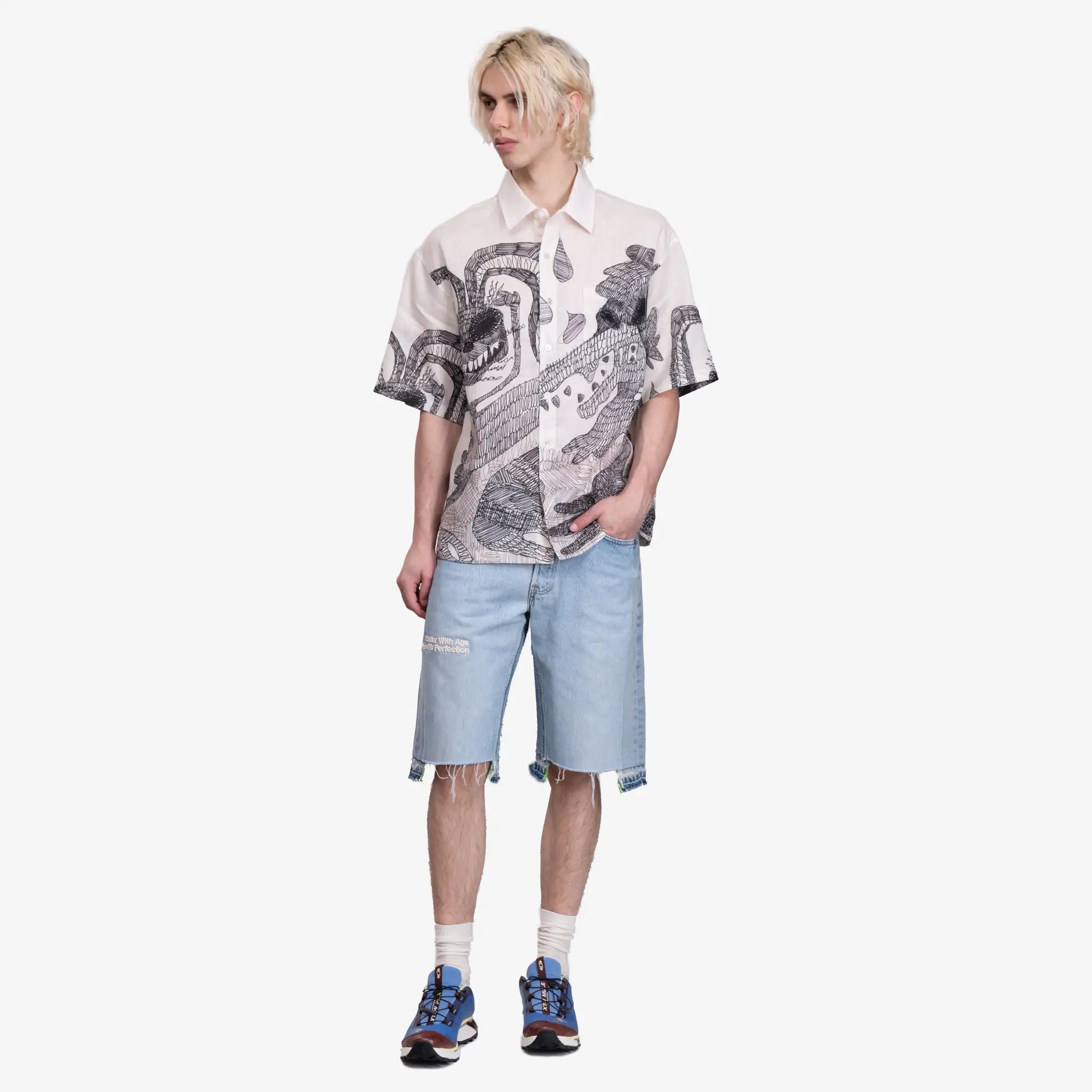 Better With Age Monroe Triple Wide Denim Shorts Indigo - 5