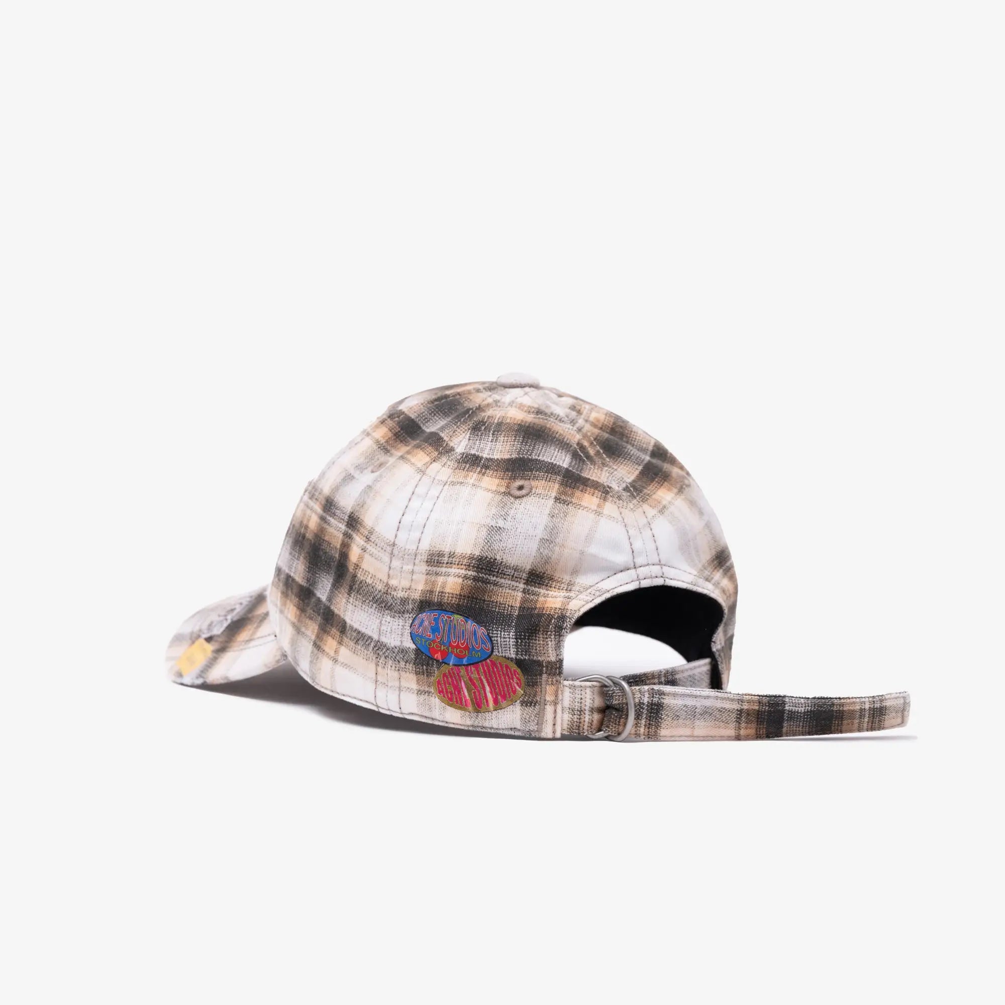 Acne Studios Distressed Check Cap White/Black - 4