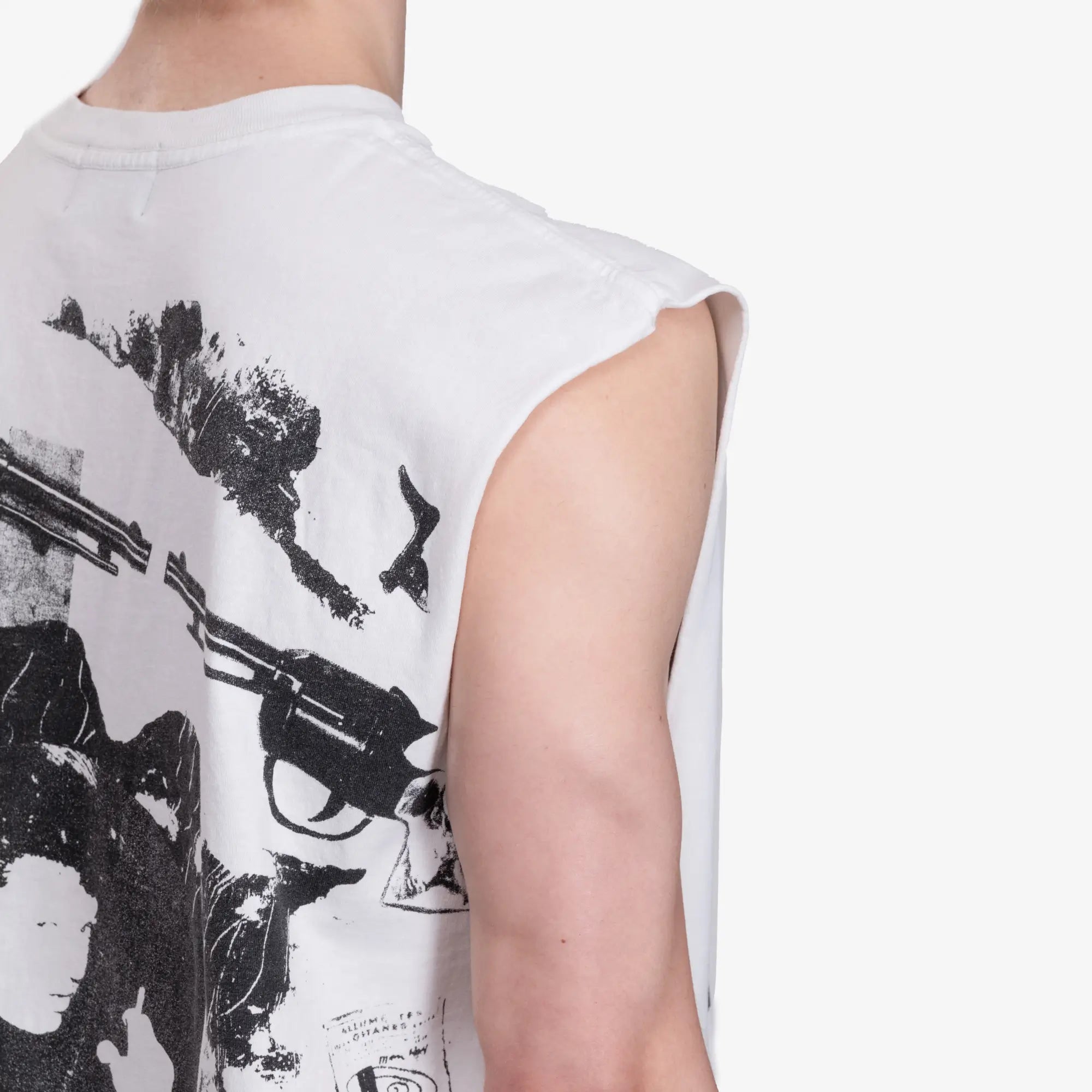 Enfants Riches Deprimes Endless Blockades Cut Off T-Shirt Faded White - 6