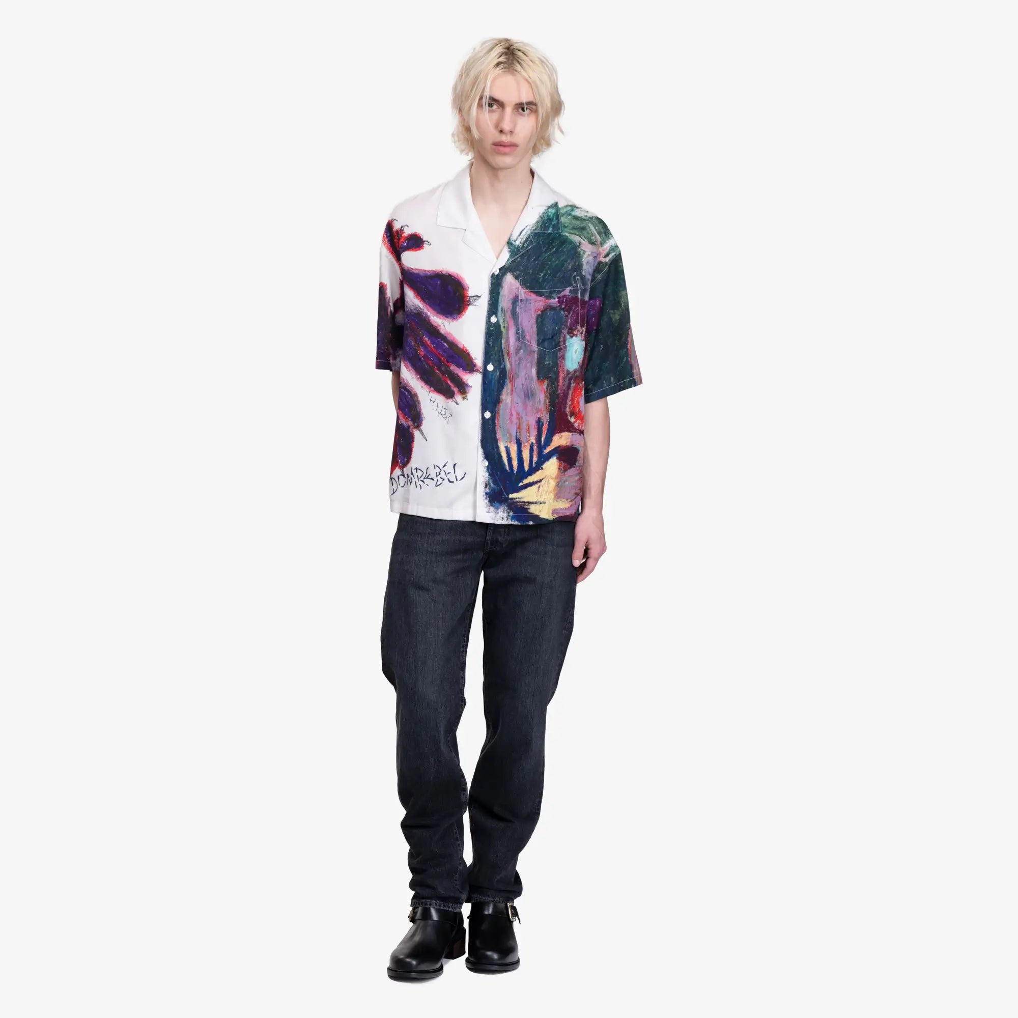 Dom Rebel Creature Camp Collar Shirt Ivory - 2