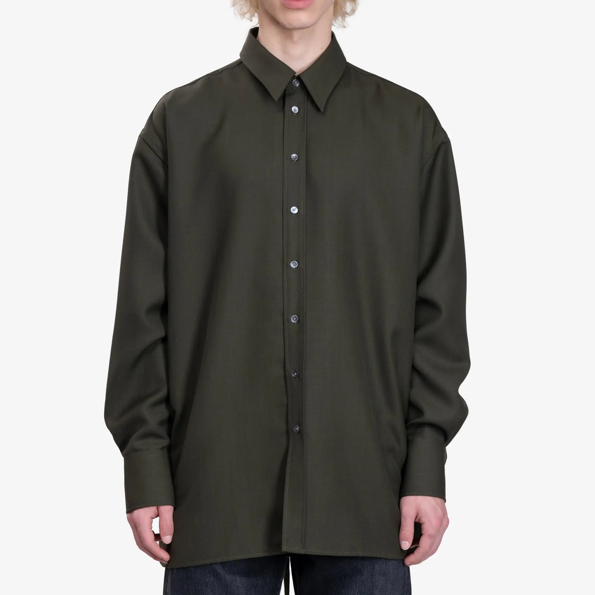 AMI Back Slit Oversize Shirt Loden - 1