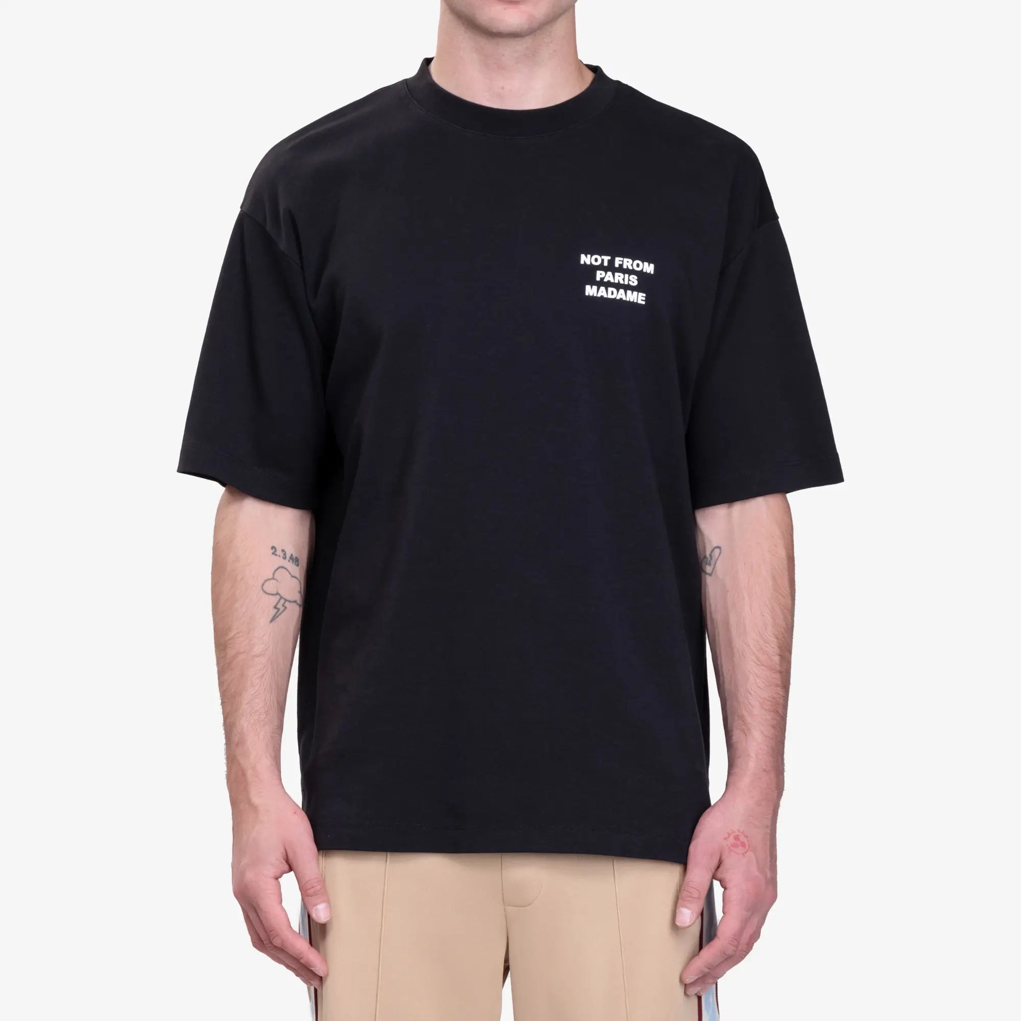 Drôle de Monsieur Le T-Shirt Slogan Black - 1