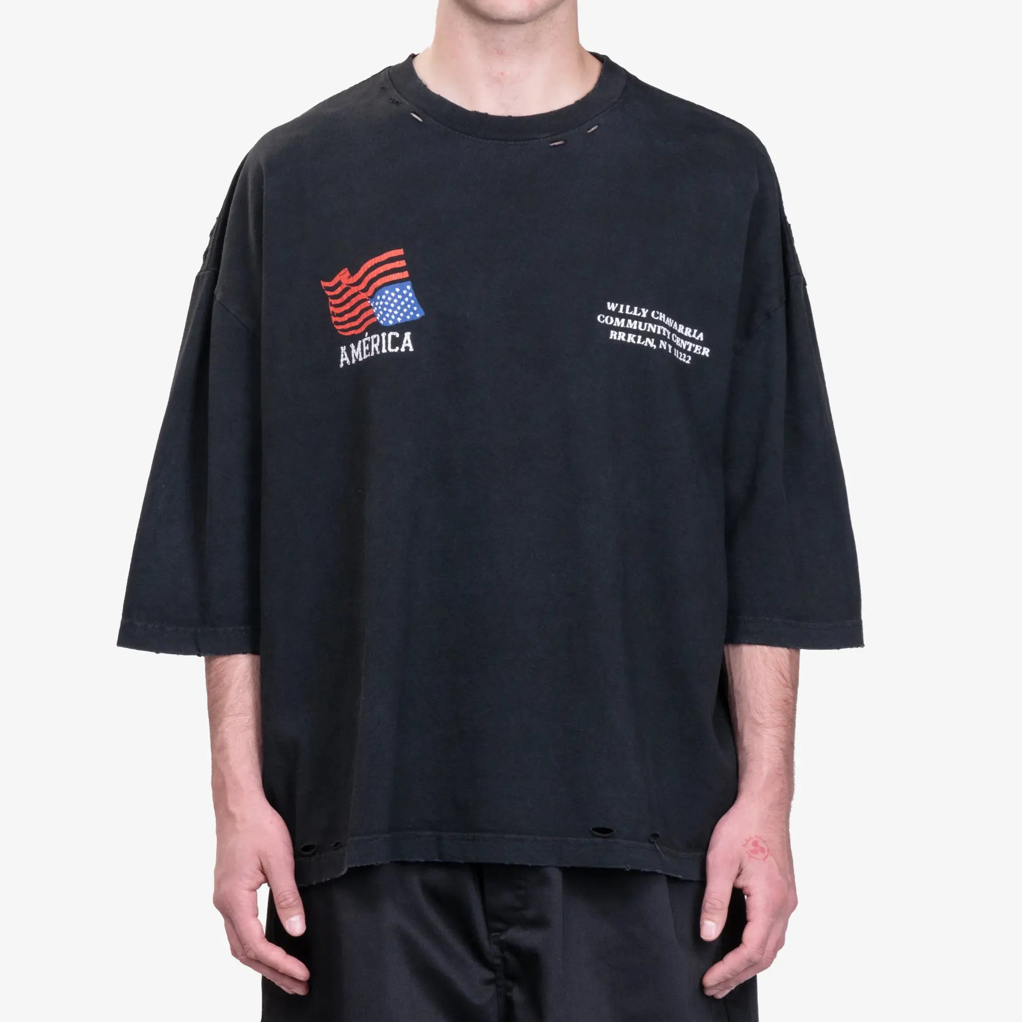 Willy Chavarria America Community Center Buffalo T-Shirt Black Beauty - 1