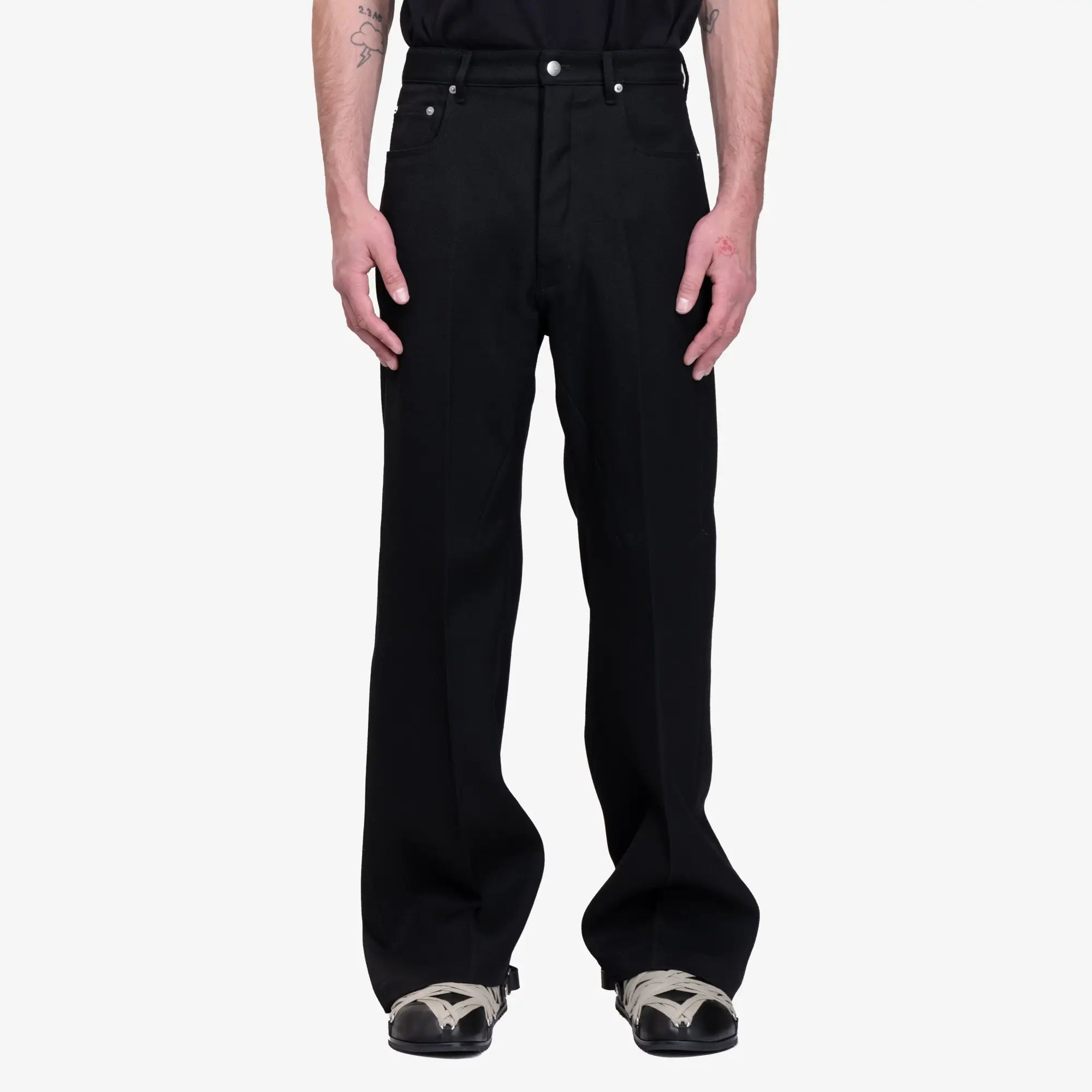 Rick Owens Geth Wool Pants Black - 1